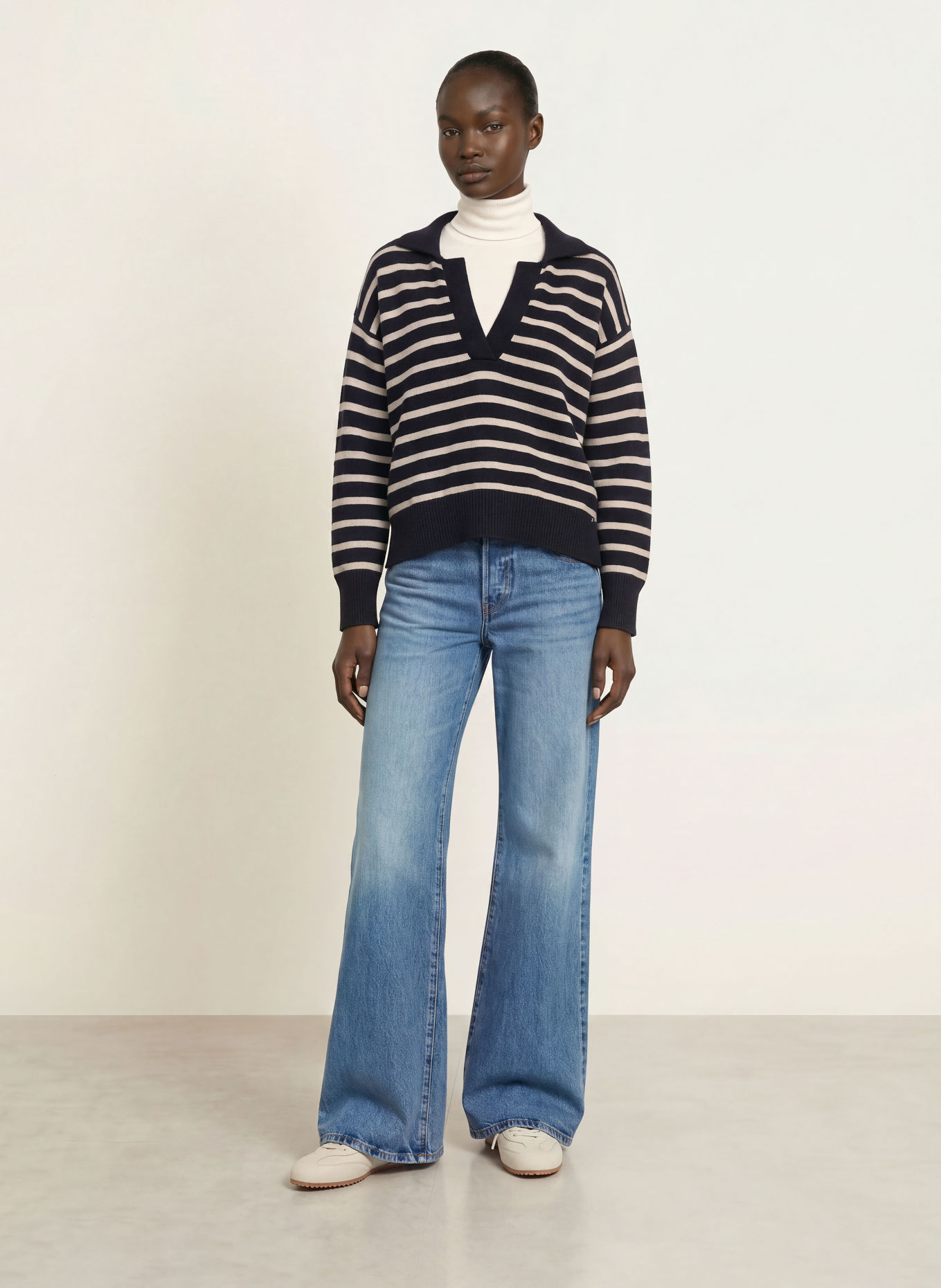 ottod'ame Pull: BLEU FONCÉ / BLANC