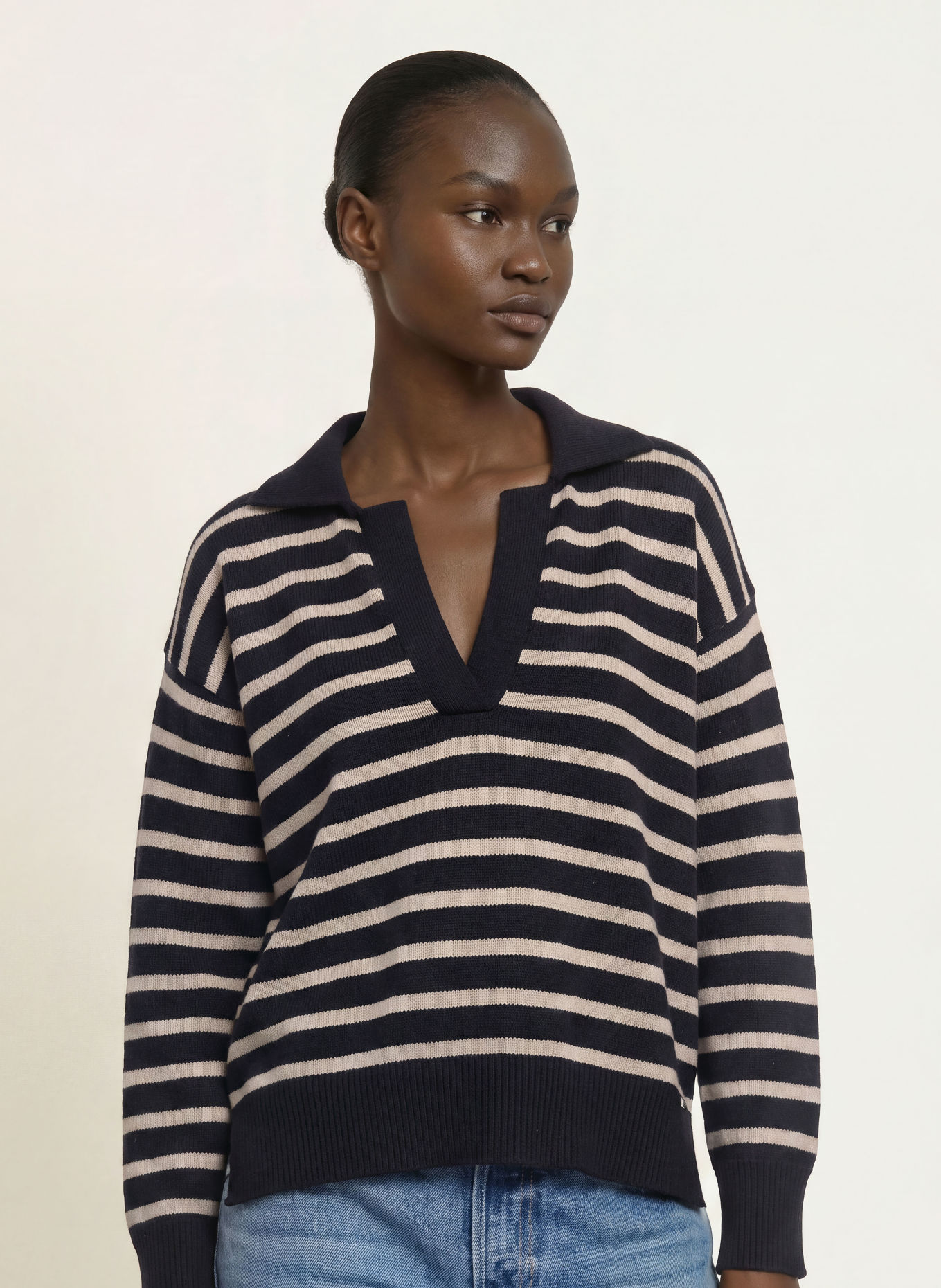 ottod'ame Pull: BLEU FONCÉ / BLANC