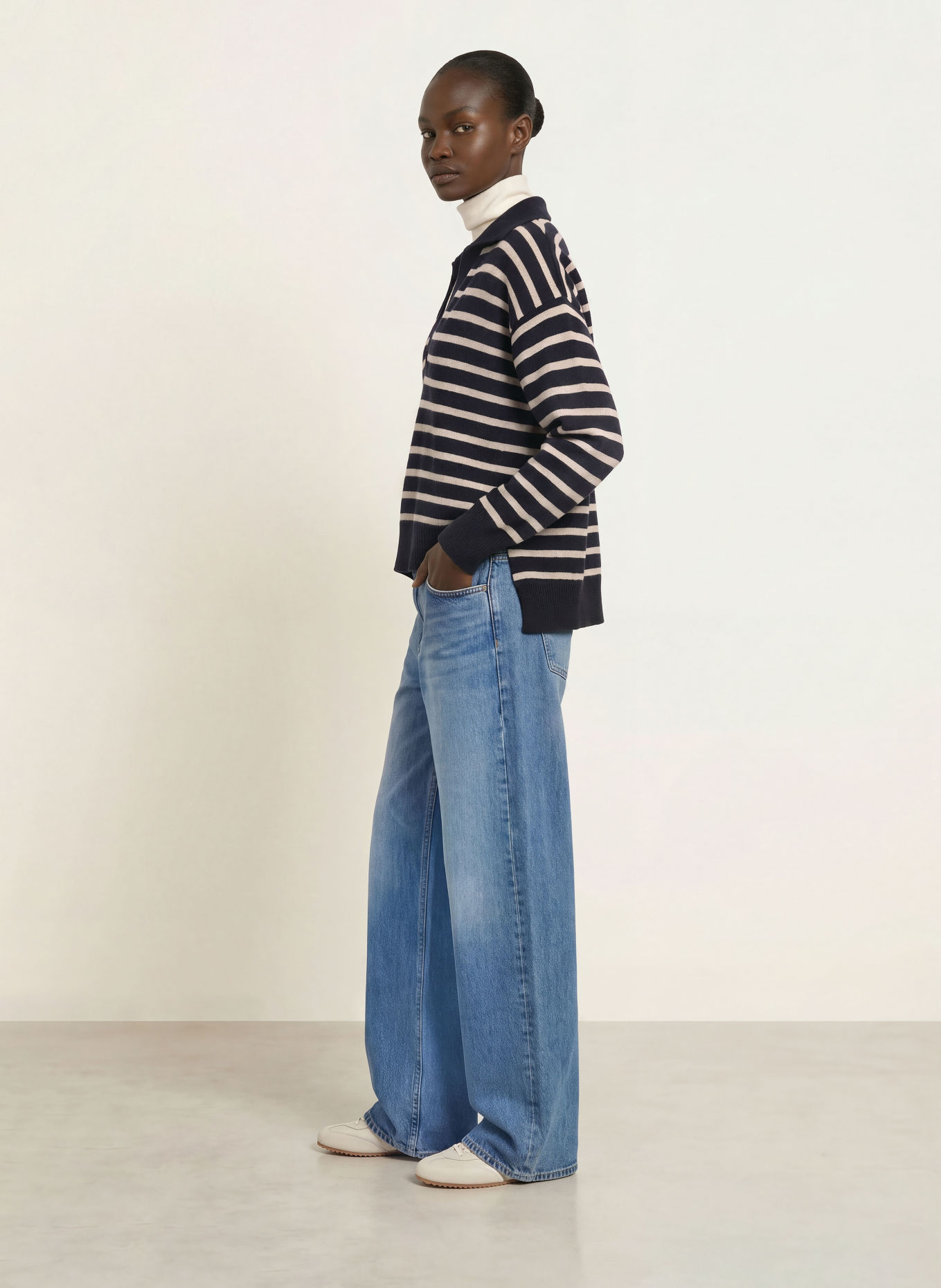 ottod'ame Pull: BLEU FONCÉ / BLANC