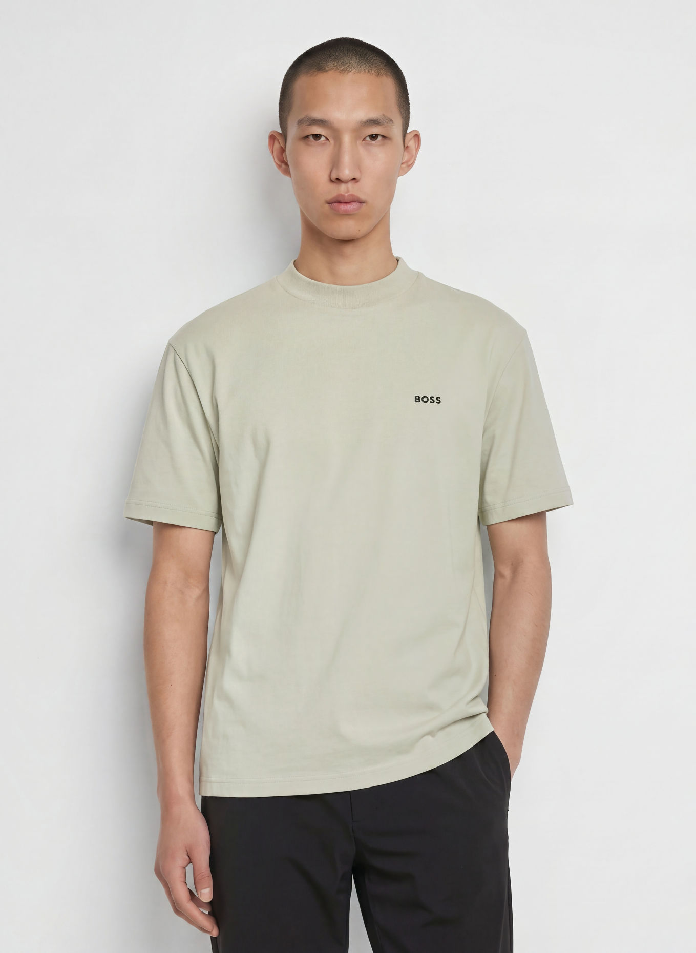 BOSS Tricou NETWORK: BEJ / NEGRU