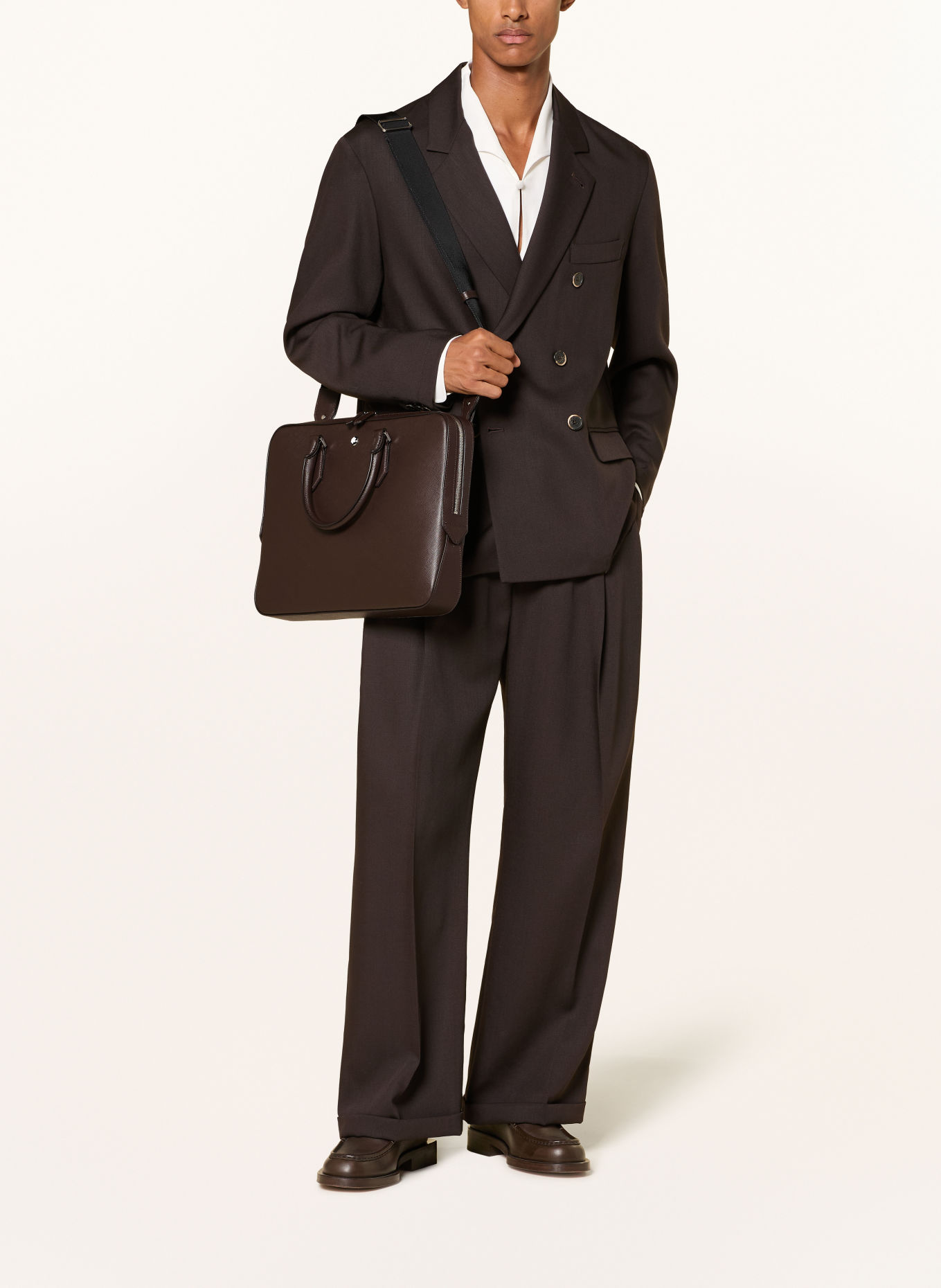 MONTBLANC Laptoptas SARTORIAL: MARRON FONCÉ / ZILVER