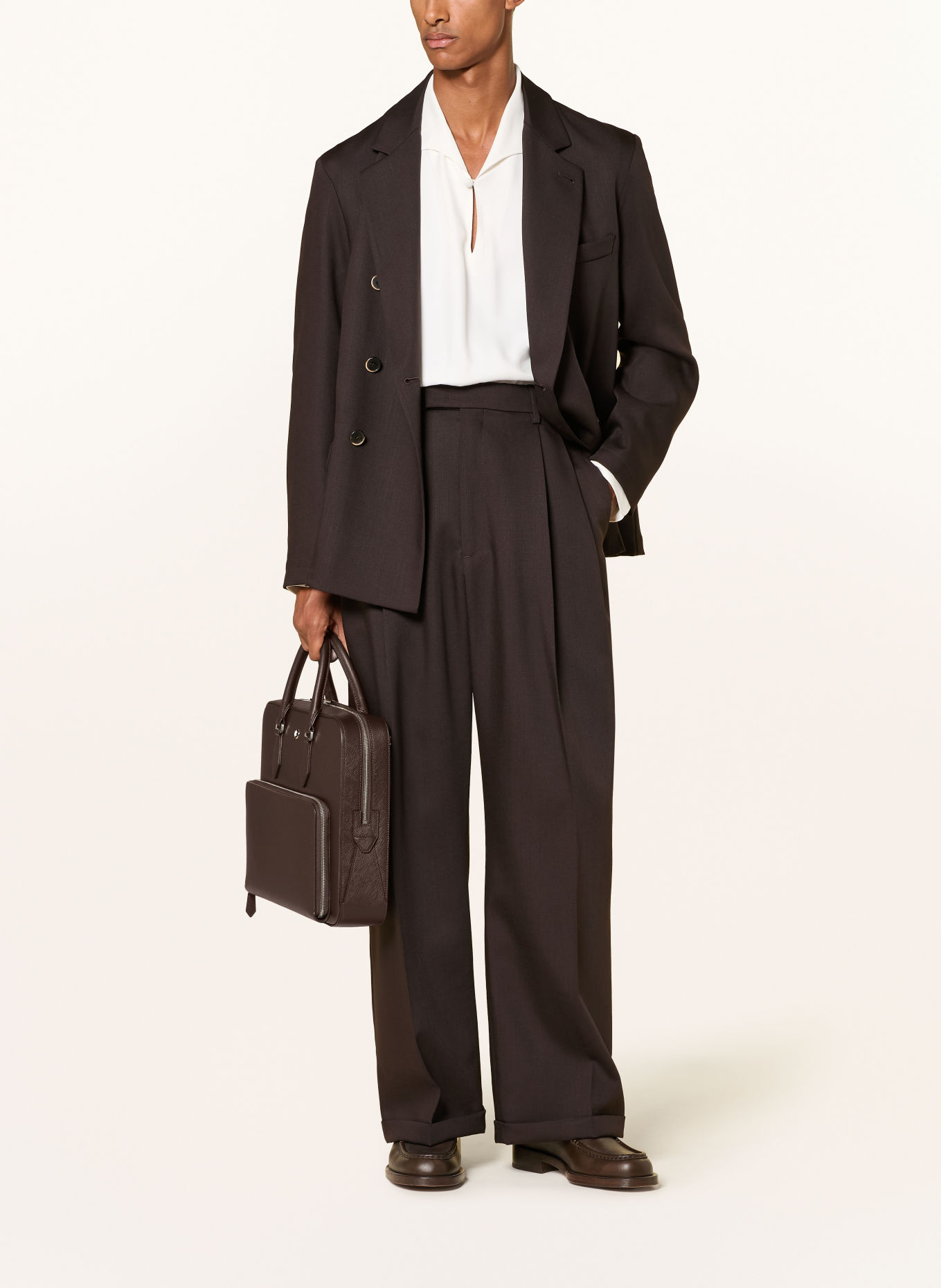 MONTBLANC Laptop-Tasche SARTORIAL: DUNKELBRAUN / SILBER