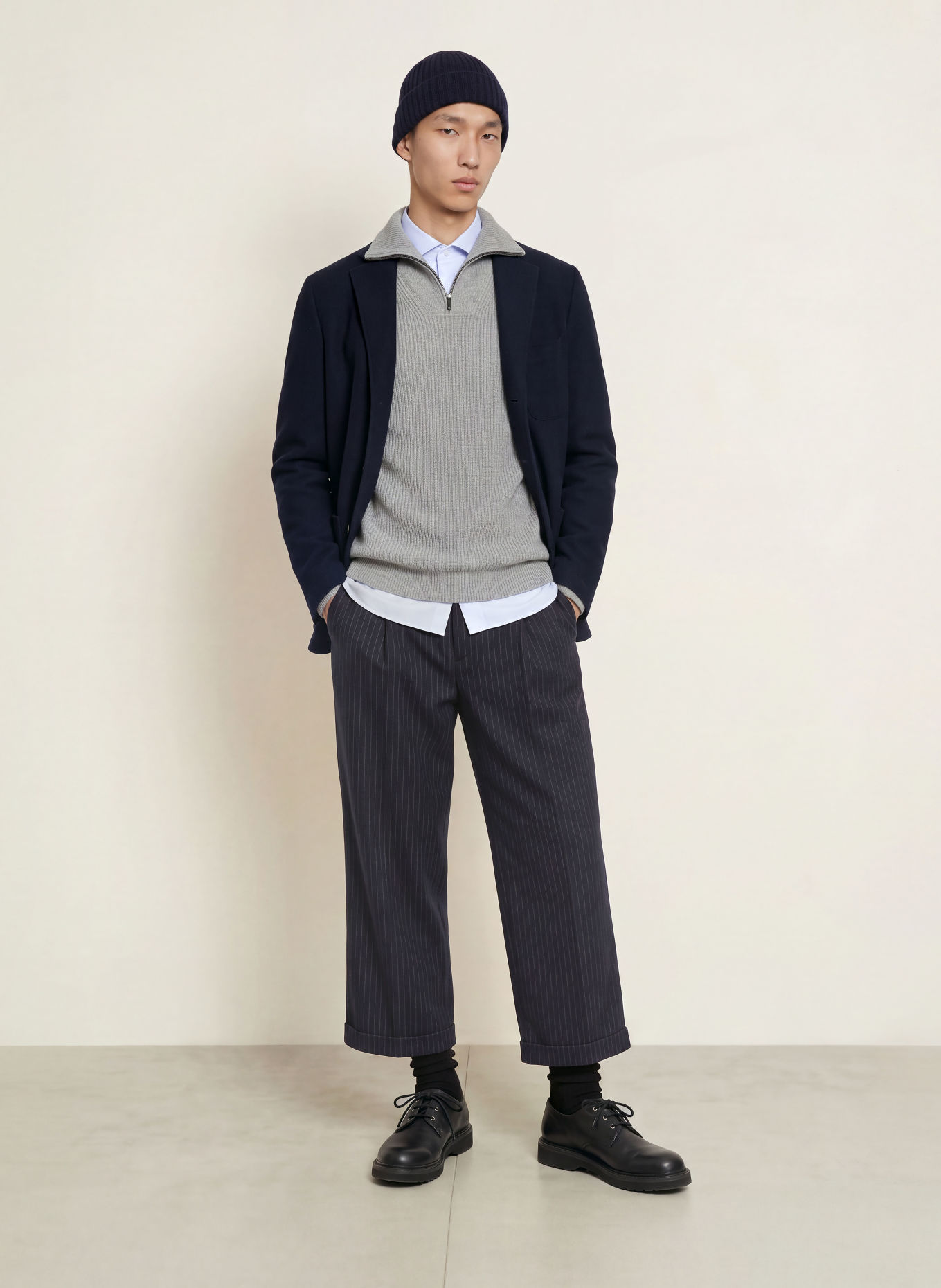 BARENA VENEZIA FELUCON FUNE-broek met normale pasvorm en kortere pijplengte: DONKERBLAUW
