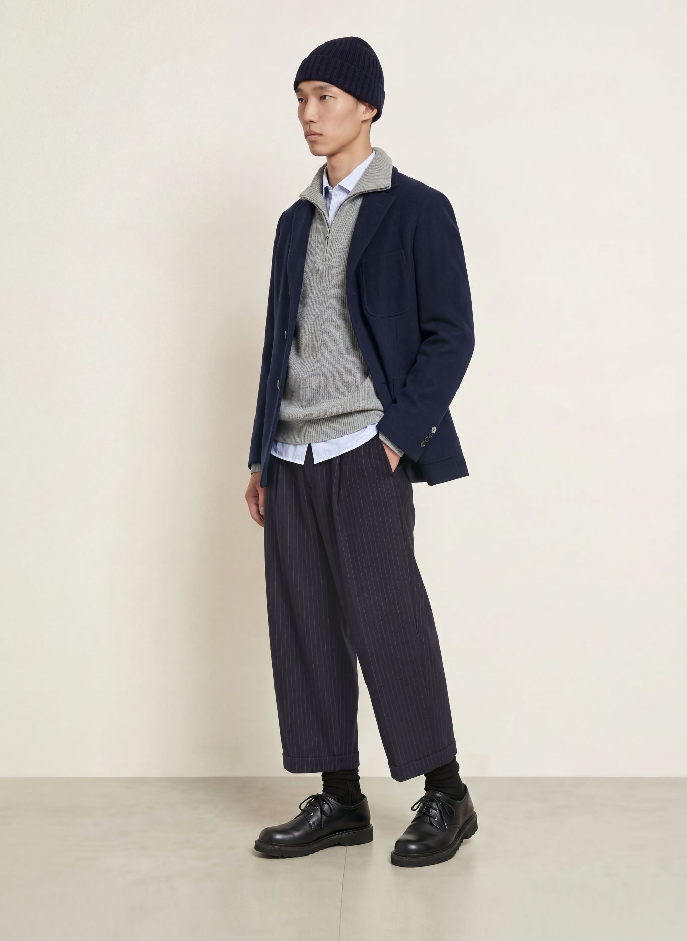BARENA VENEZIA FELUCON FUNE-broek met normale pasvorm en kortere pijplengte: DONKERBLAUW