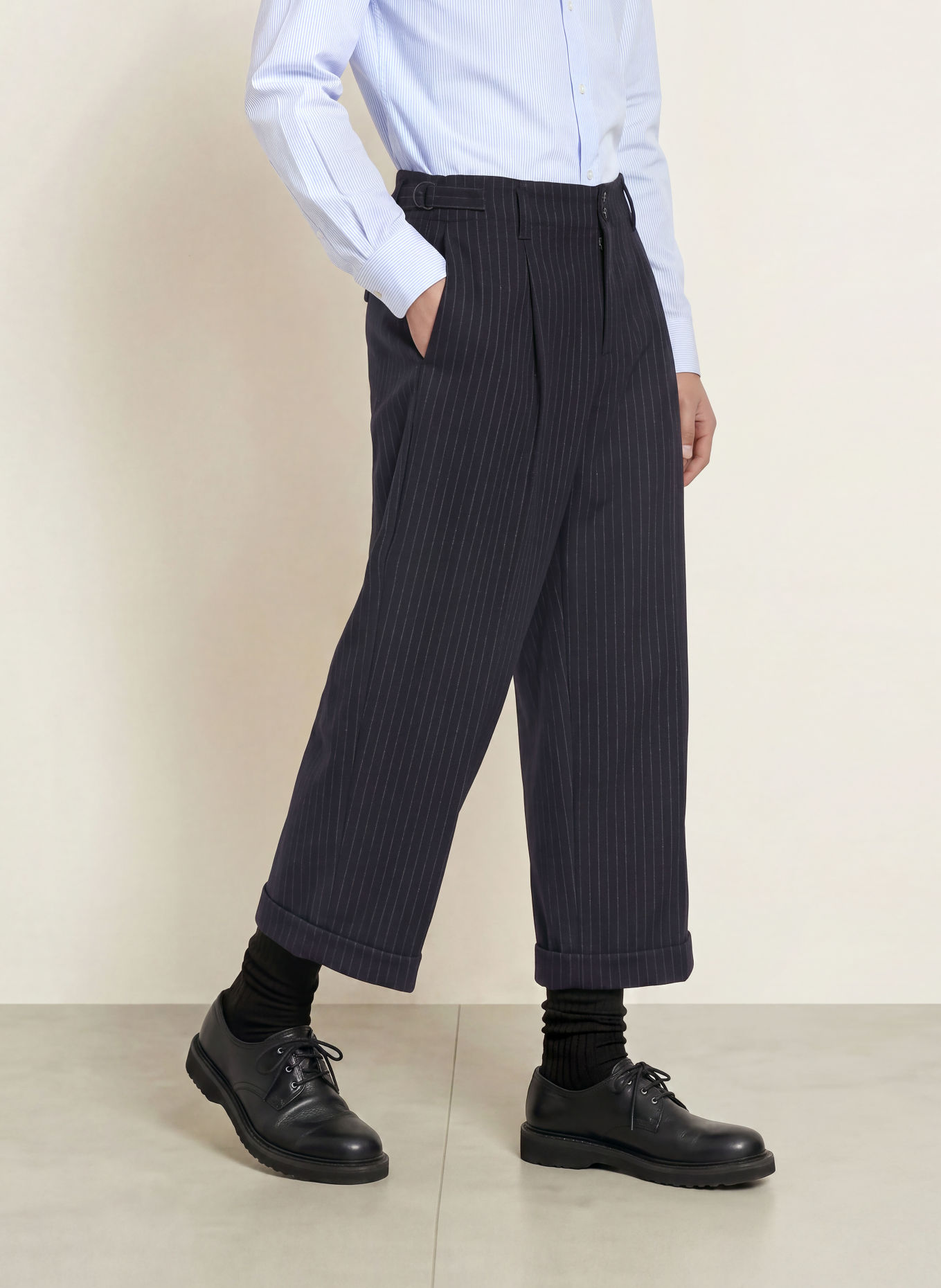 BARENA VENEZIA FELUCON FUNE-broek met normale pasvorm en kortere pijplengte: DONKERBLAUW