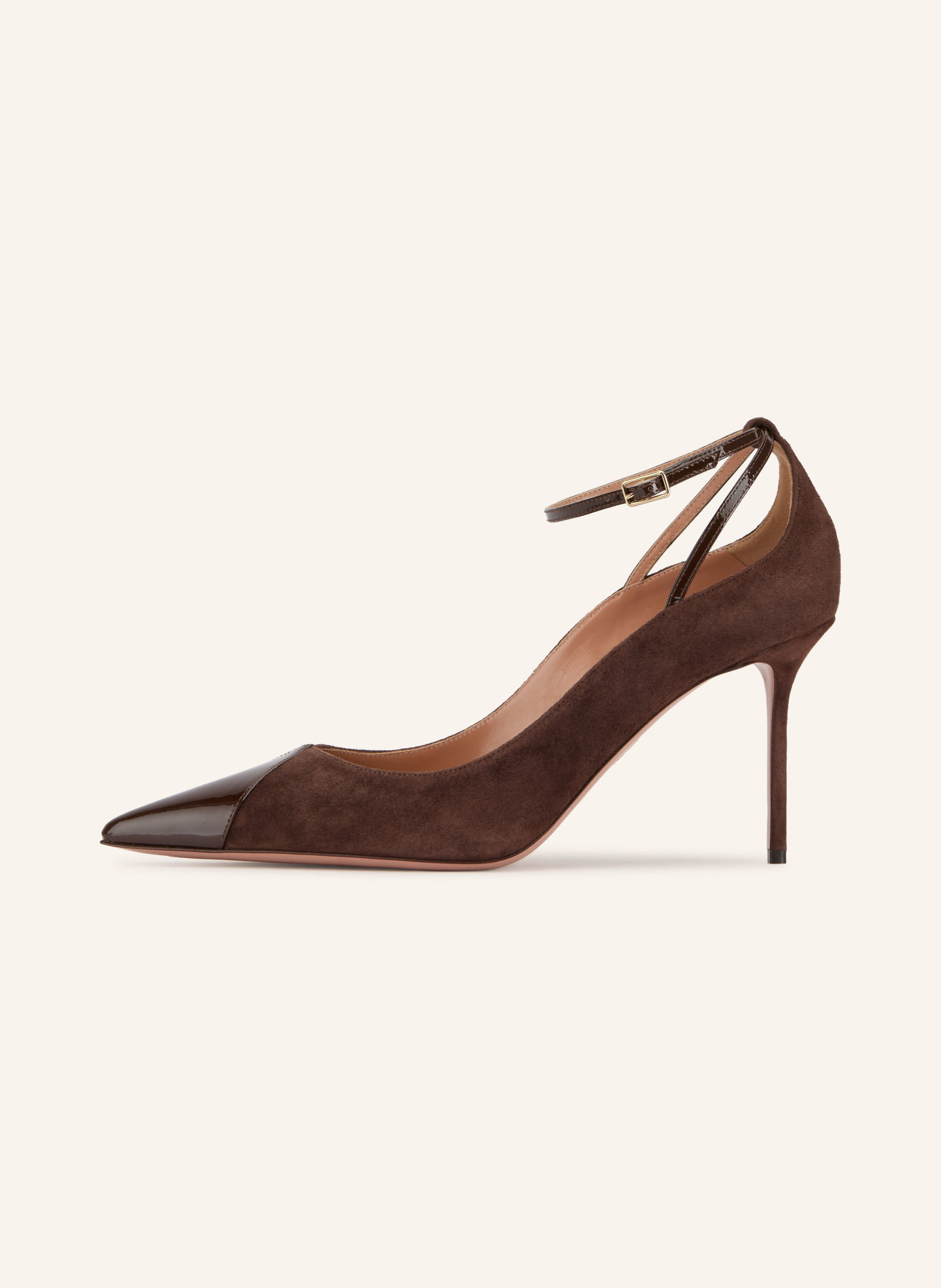 AQUAZZURA Slingpumps ODYSEA: MÖRKBRUN / GULD