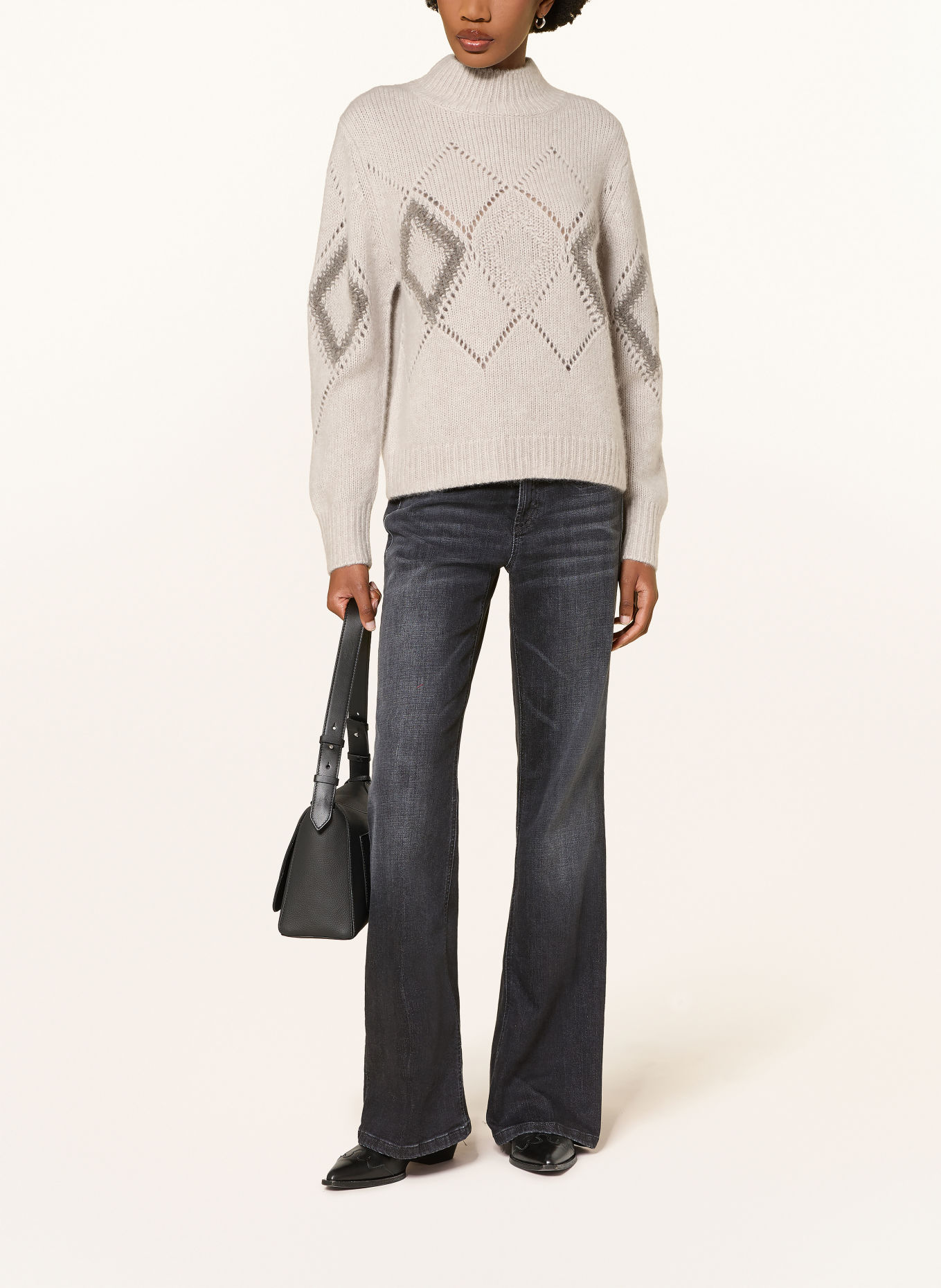HEMISPHERE Cashmere Sweaters: LIGHT GRAY / GRAY