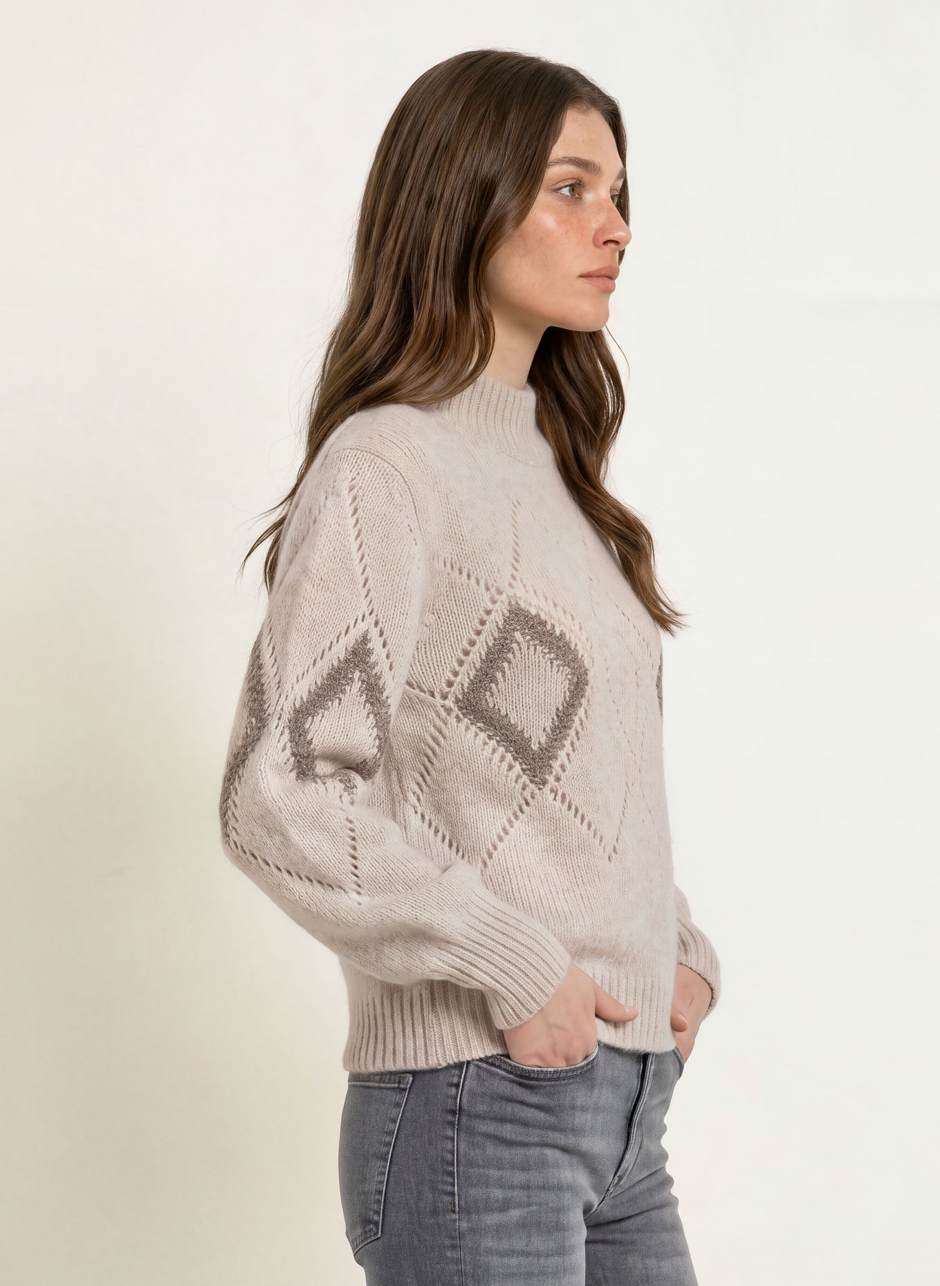 HEMISPHERE Cashmere Sweaters: LIGHT GRAY / GRAY