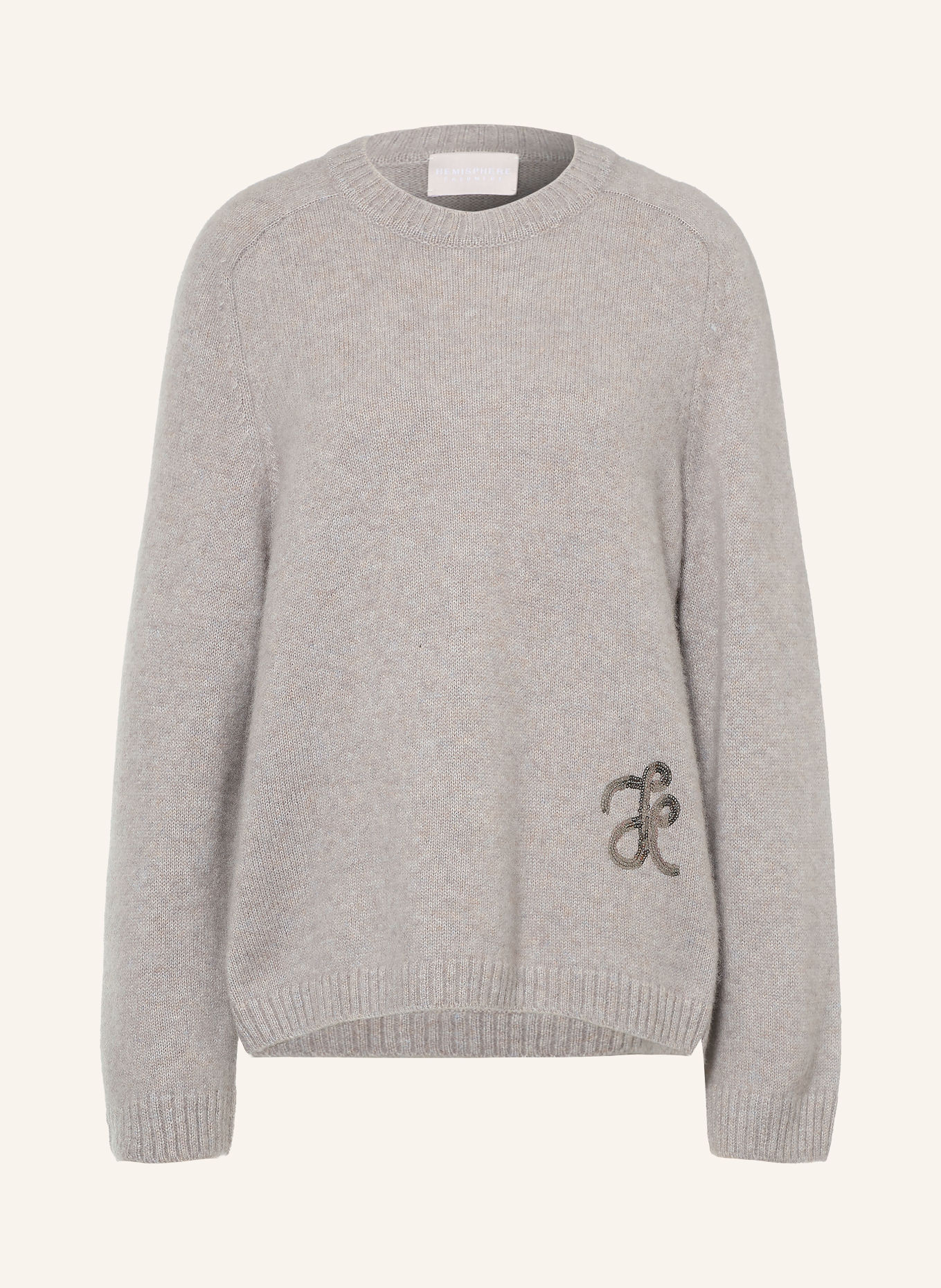 HEMISPHERE Sweater with cashmere and sequins: GRAY