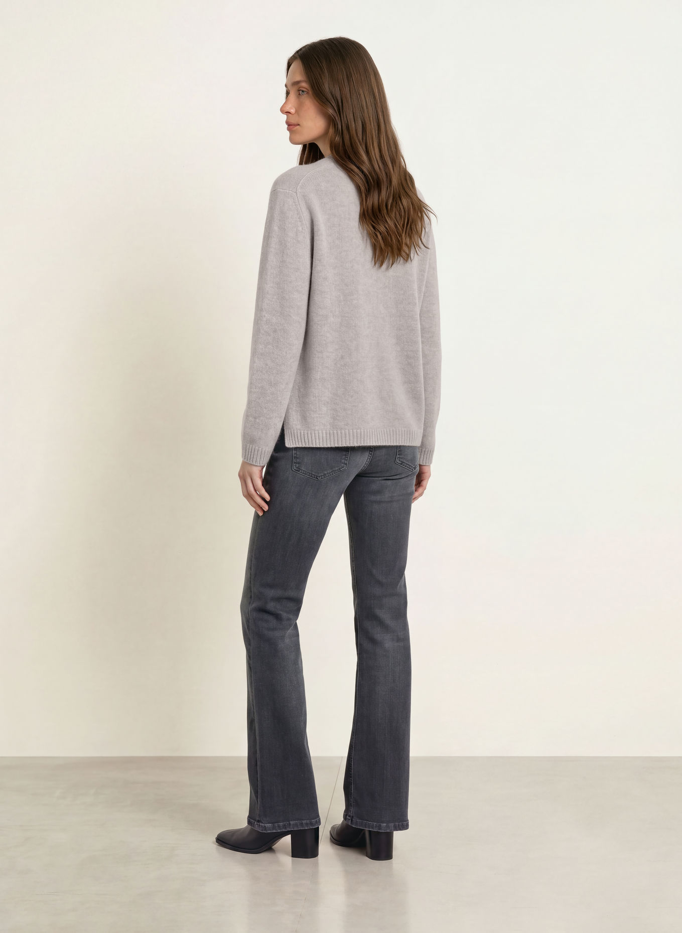 HEMISPHERE Sweater with cashmere and sequins: GRAY