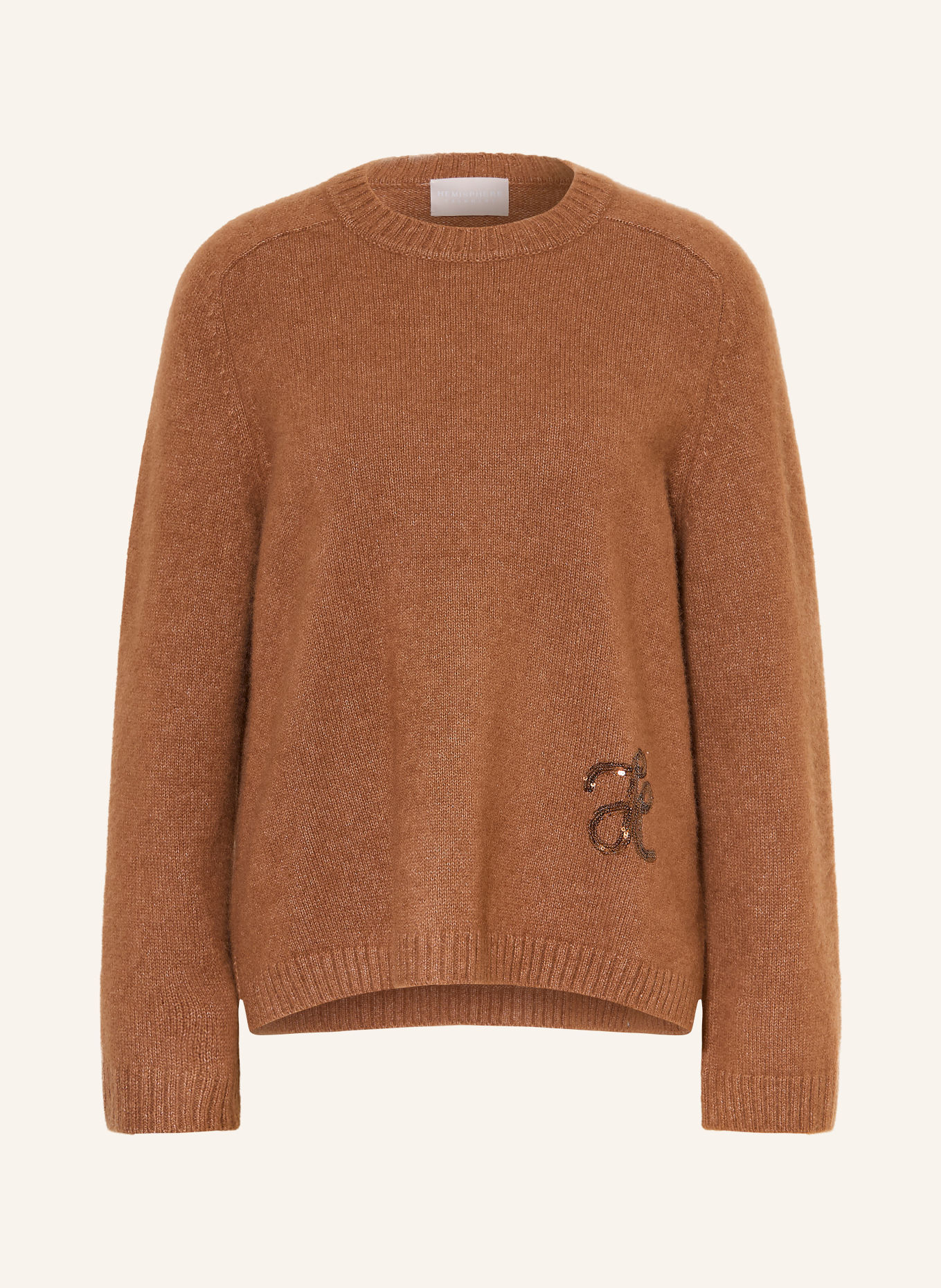 HEMISPHERE Pull en cachemire et paillettes: MARRON