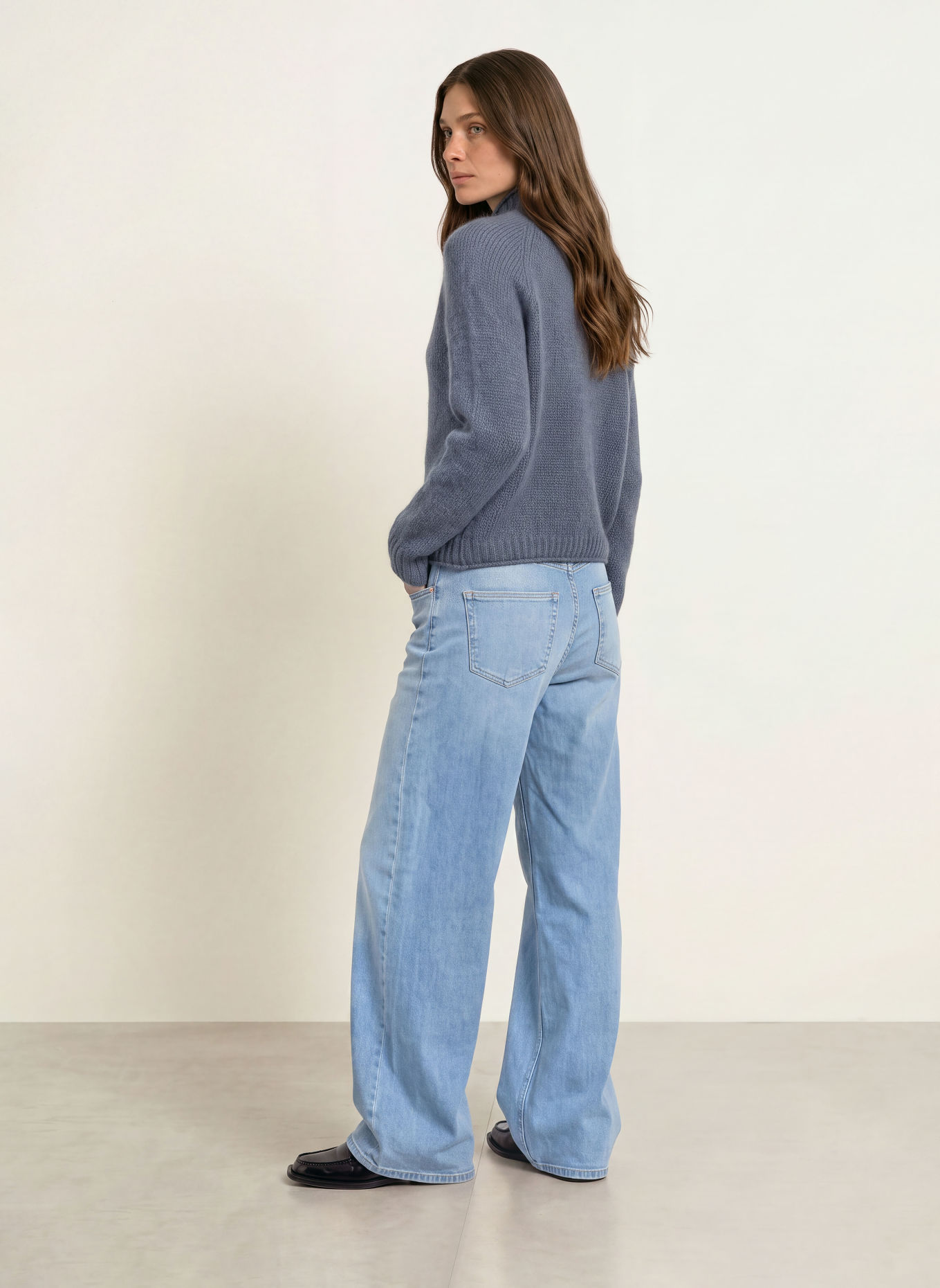 HEMISPHERE Pull en cachemire: BLEU GRIS