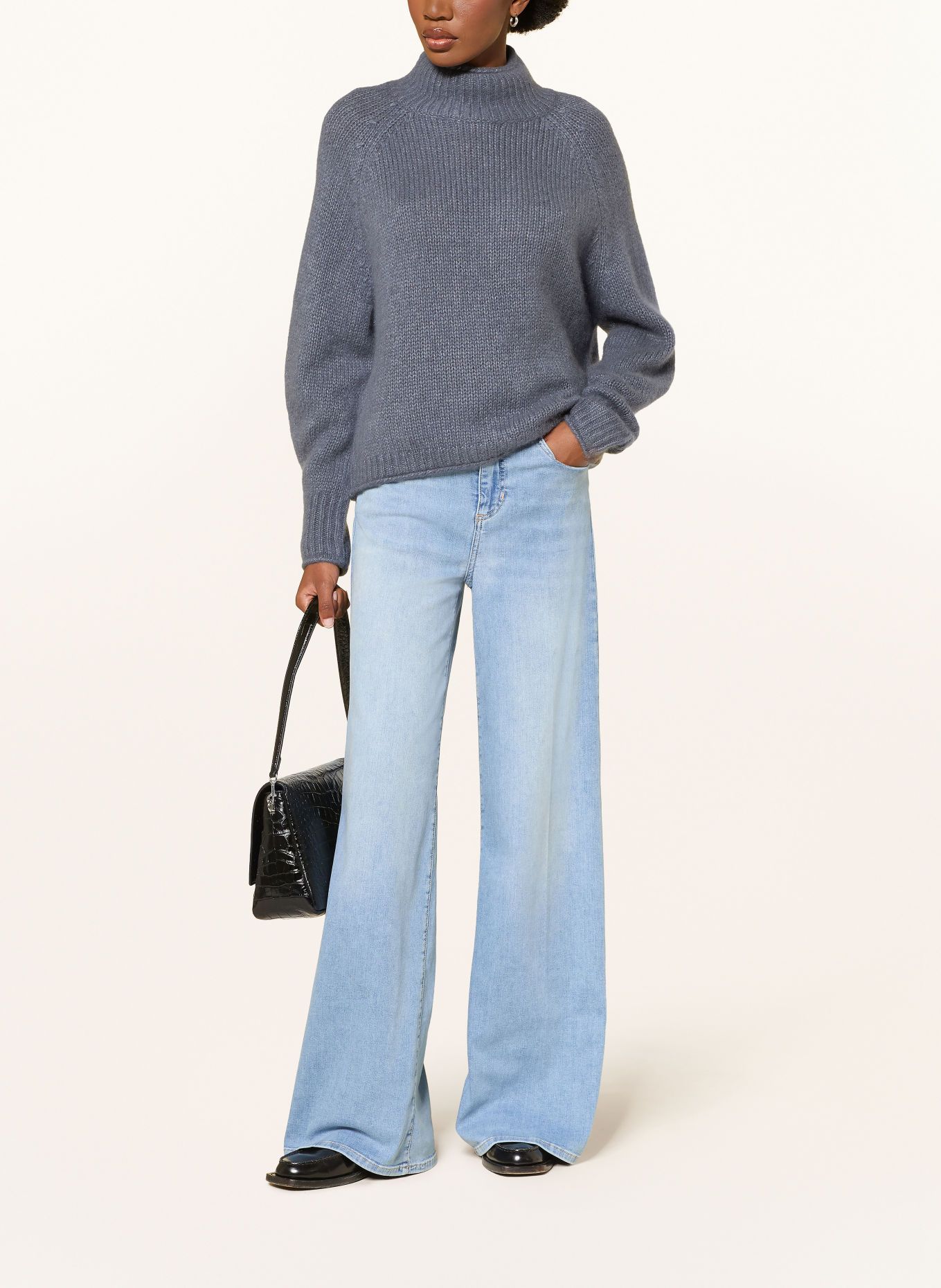 HEMISPHERE Pull en cachemire: BLEU GRIS