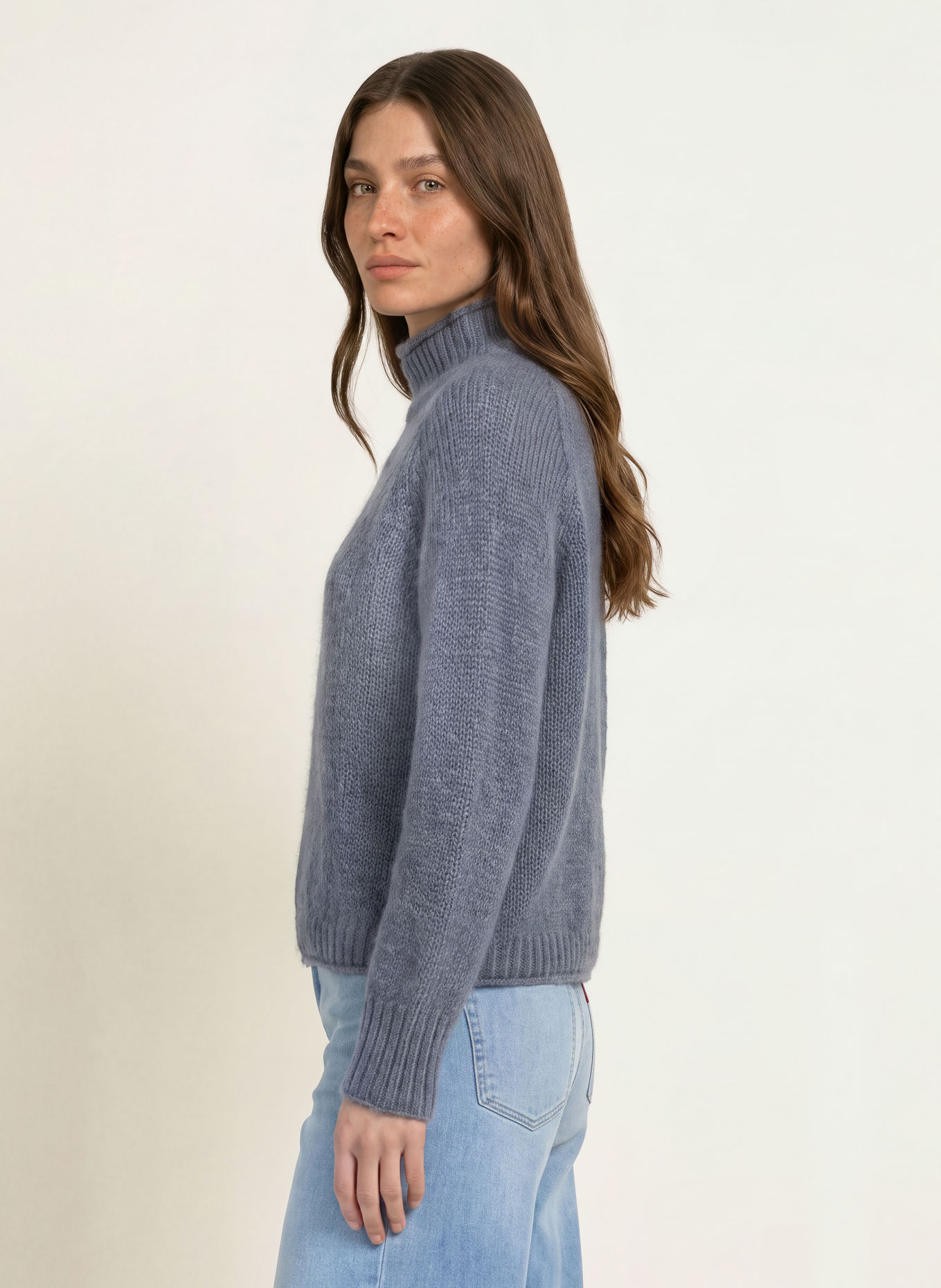 HEMISPHERE Pull en cachemire: BLEU GRIS