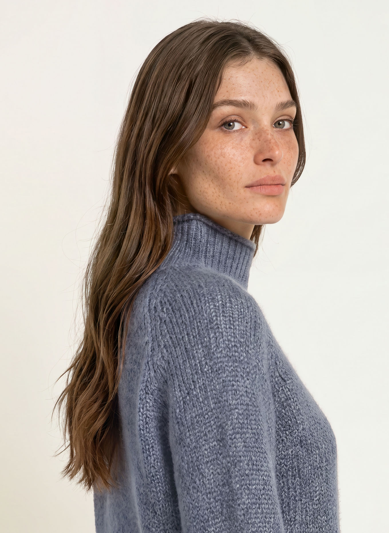 HEMISPHERE Pull en cachemire: BLEU GRIS