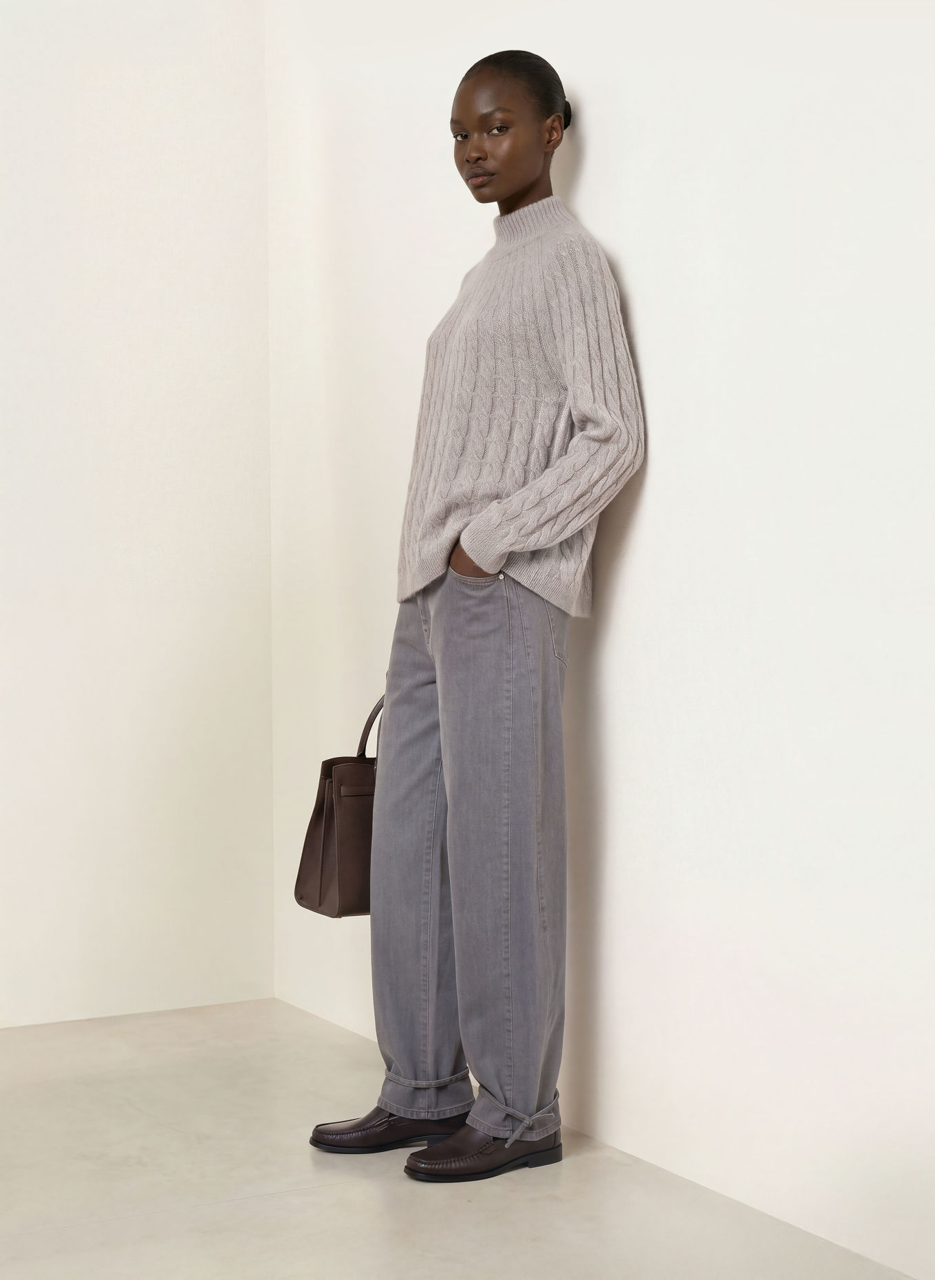 HEMISPHERE Pull en cachemire: GRIS CLAIR