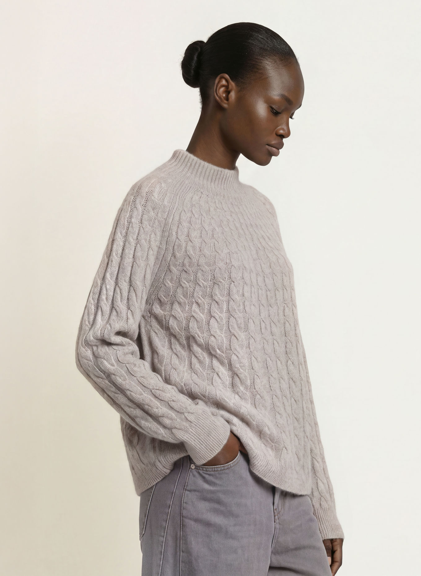 HEMISPHERE Pull en cachemire: GRIS CLAIR