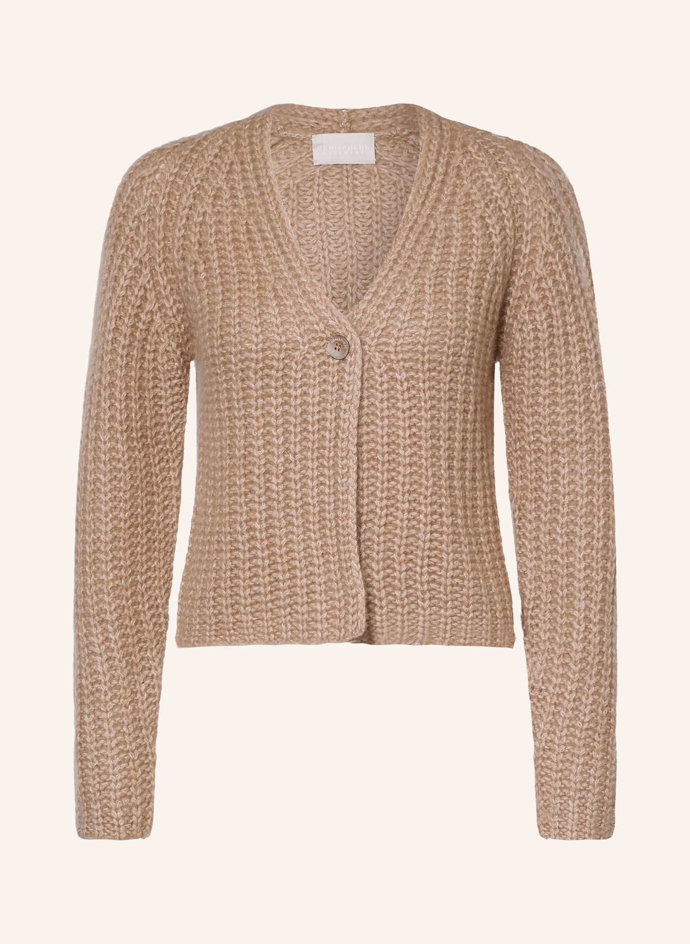 HEMISPHERE Cashmere Cardigan: CAMEL