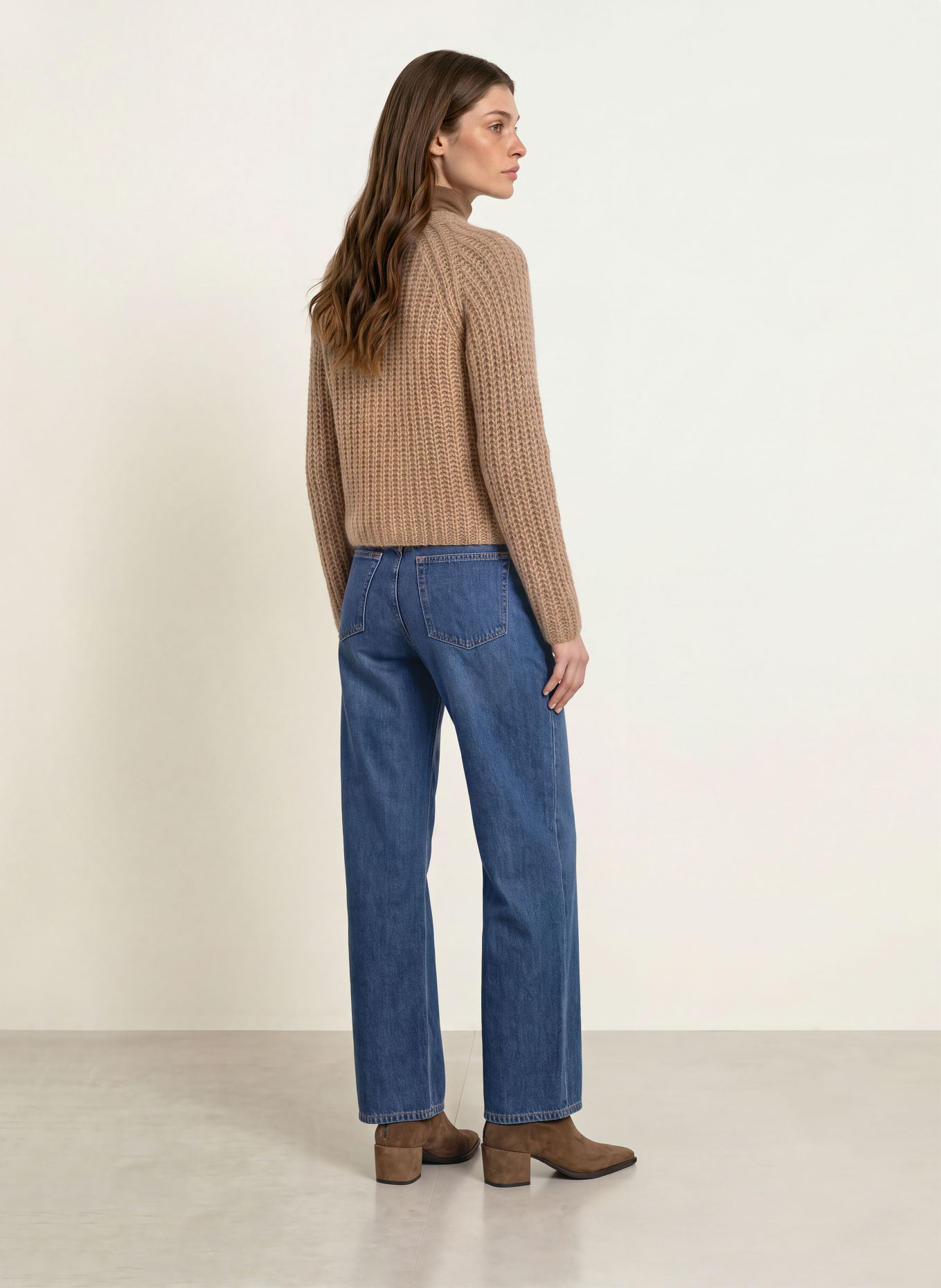 HEMISPHERE Cashmere Cardigan: CAMEL