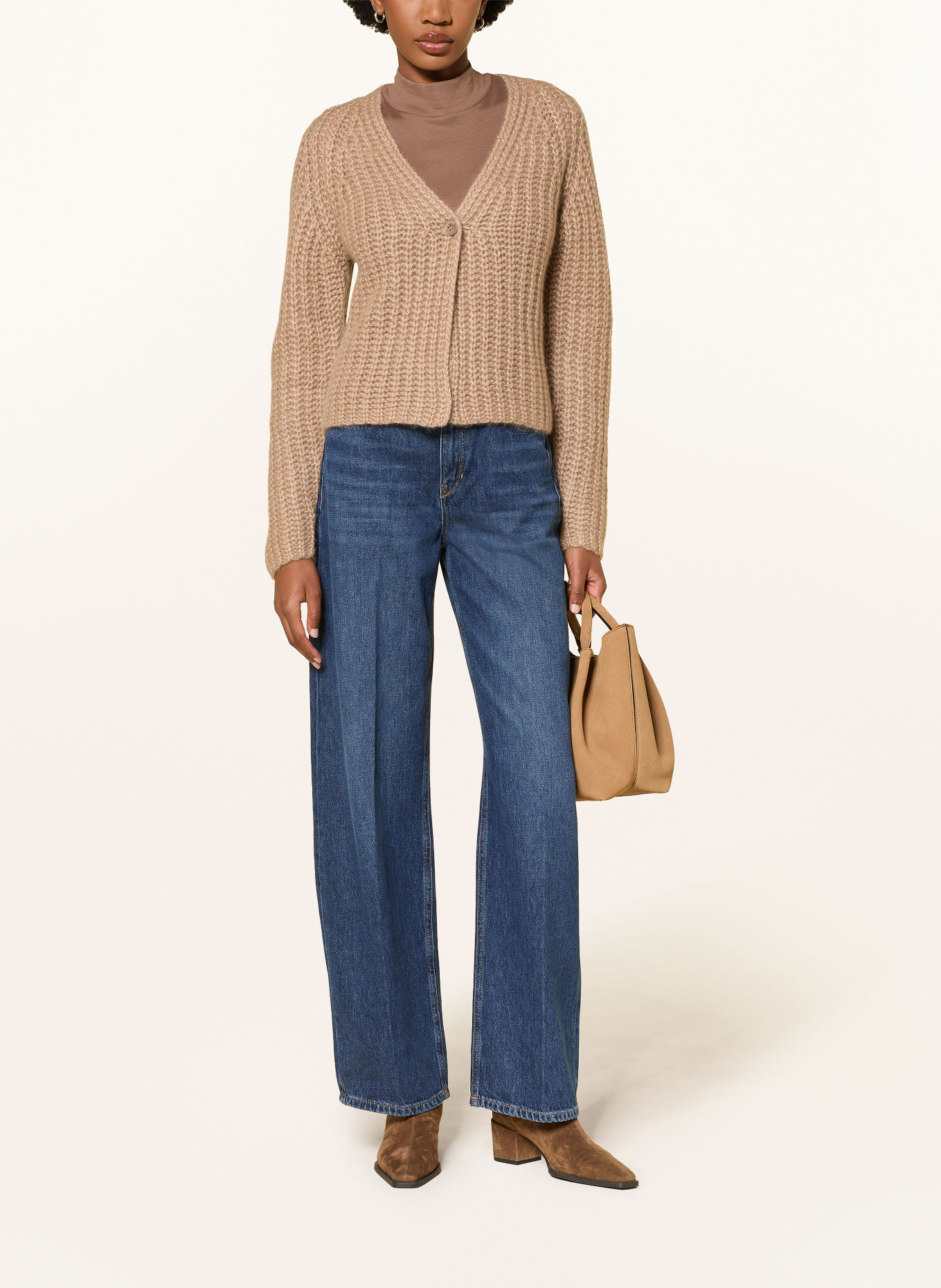 HEMISPHERE Cashmere Cardigan: CAMEL