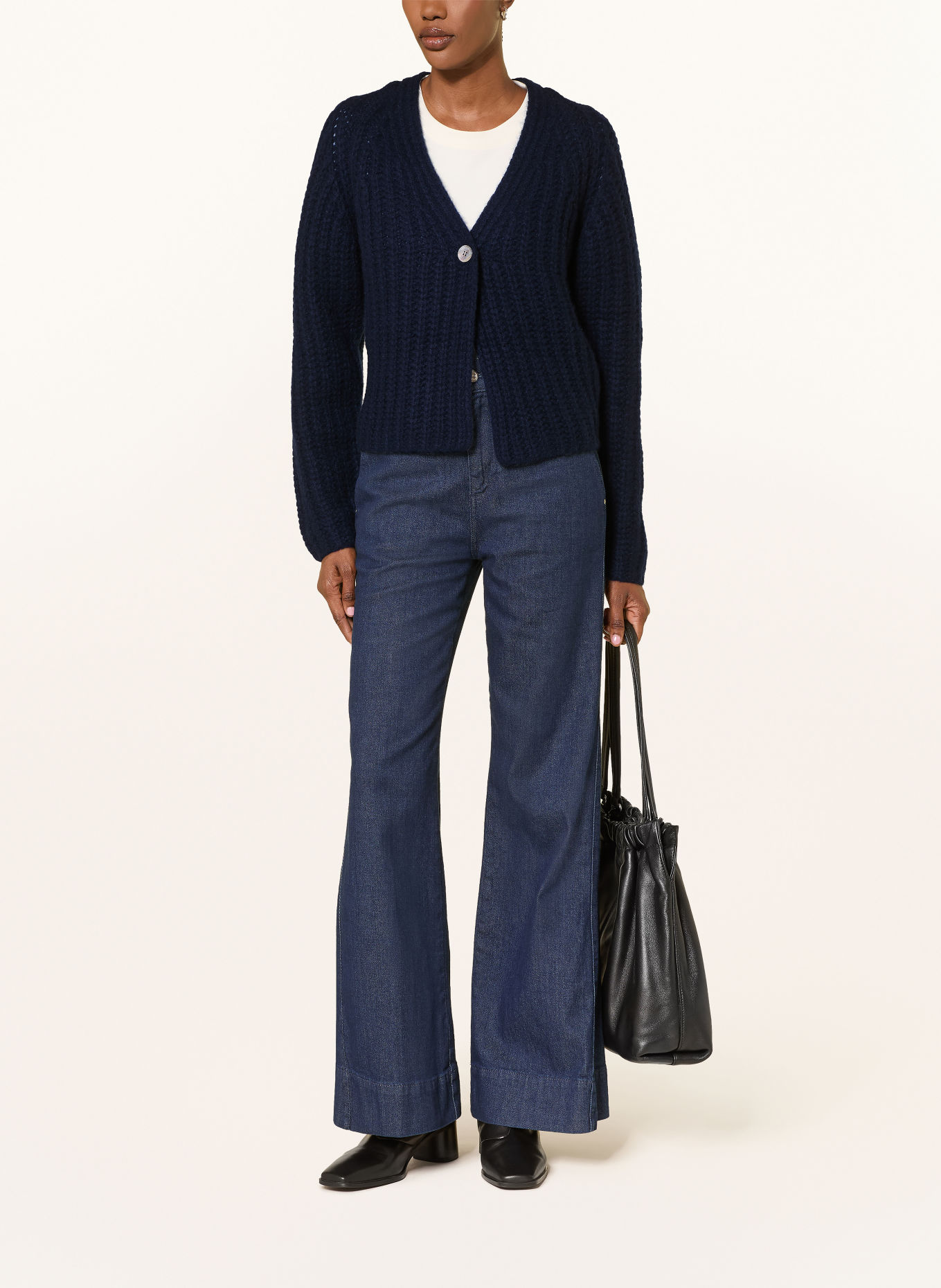 HEMISPHERE Cashmere Cardigan: DARK BLUE