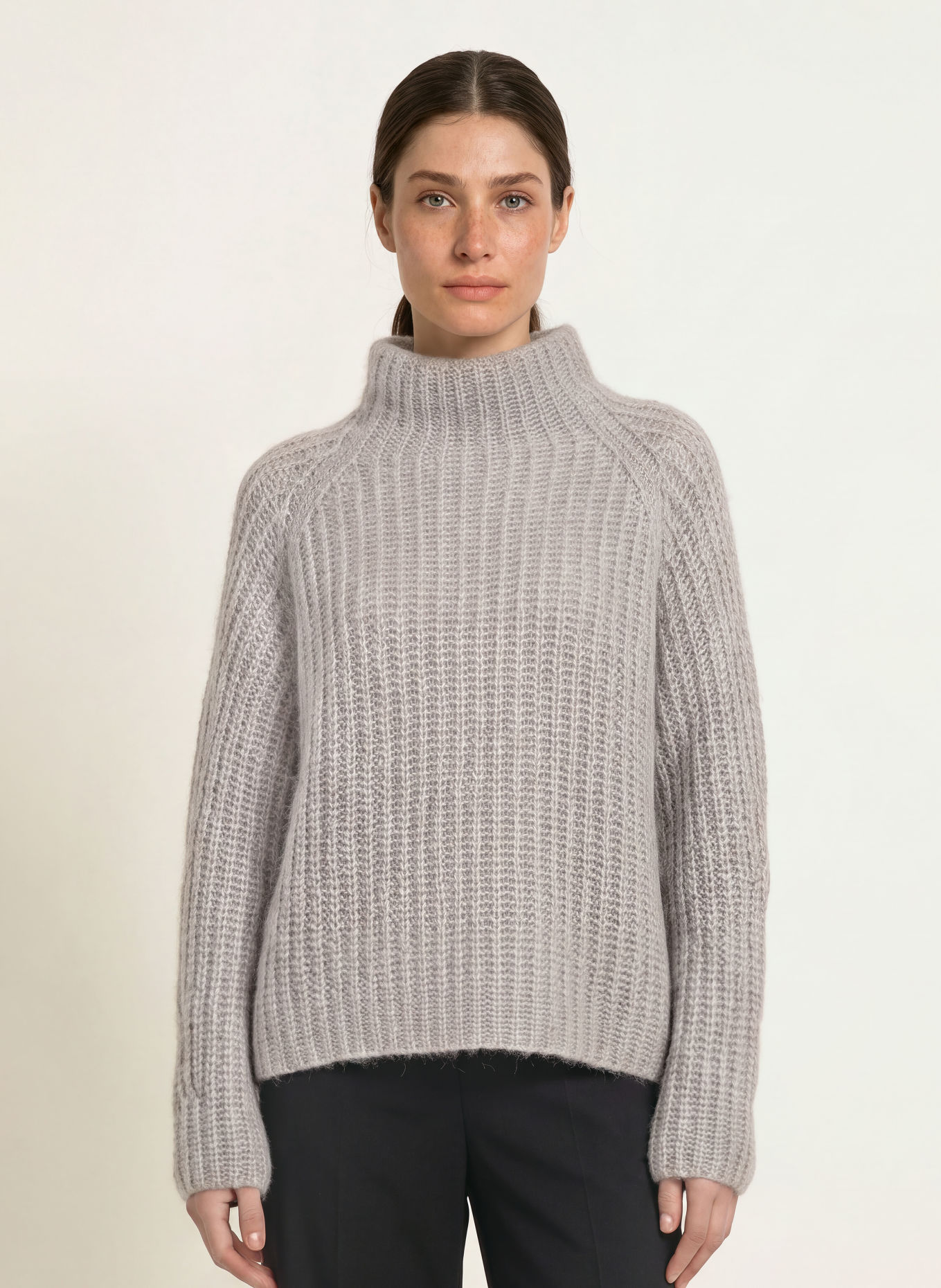 HEMISPHERE Pullover mit Cashmere und Glitzergarn: GRAU