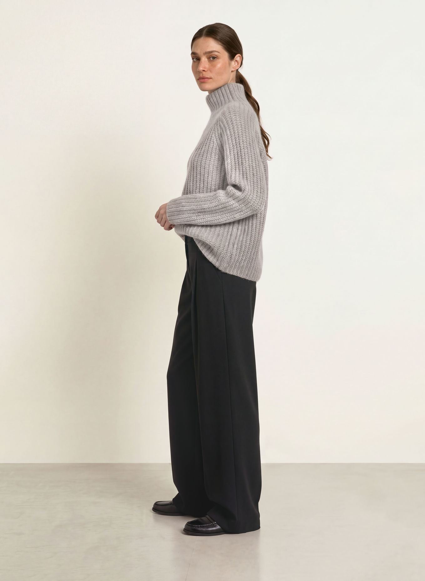 HEMISPHERE Pullover mit Cashmere und Glitzergarn: GRAU