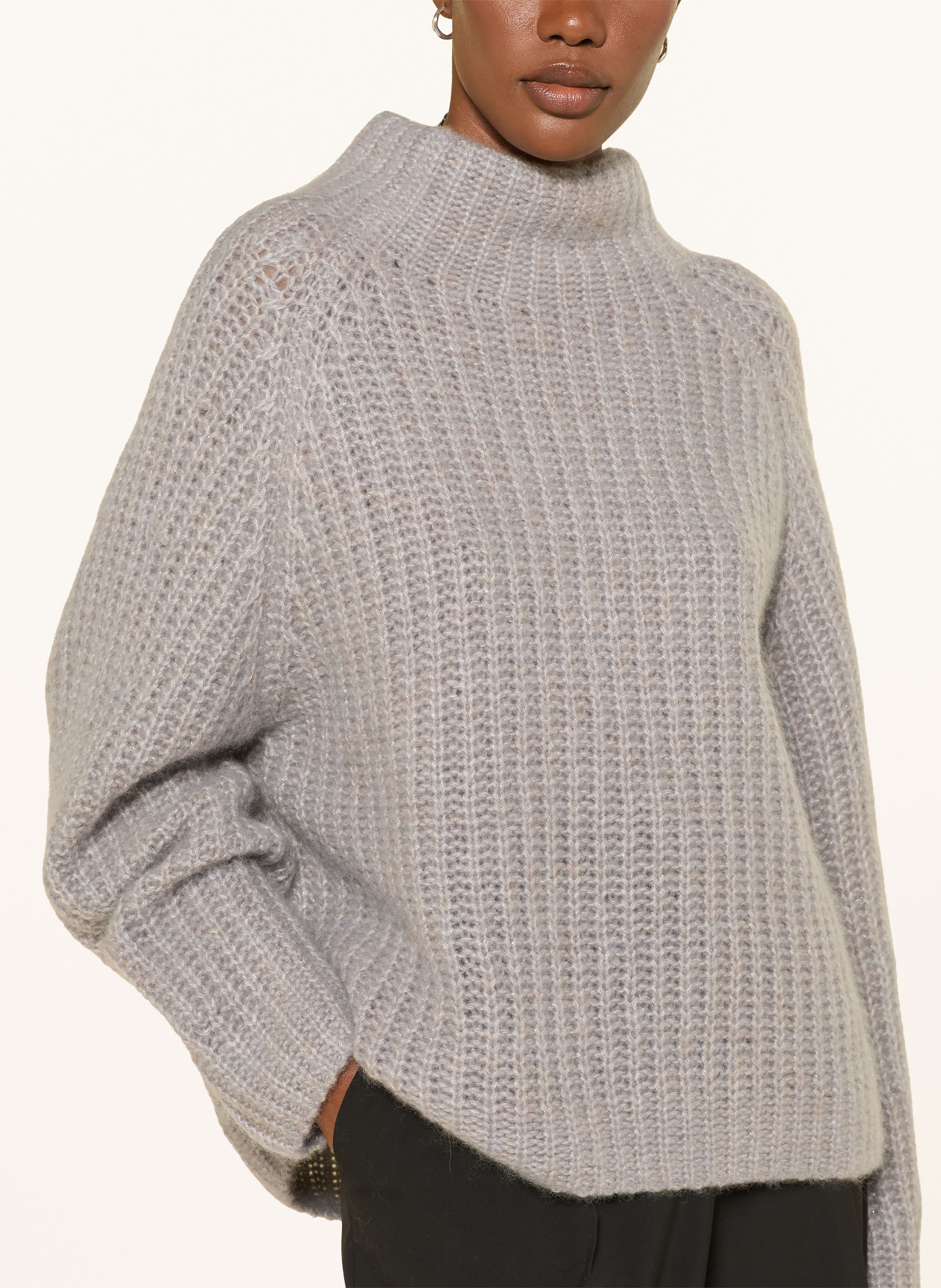 HEMISPHERE Pullover mit Cashmere und Glitzergarn: GRAU