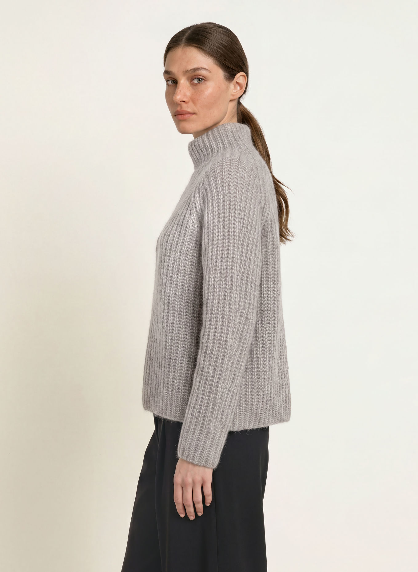 HEMISPHERE Pullover mit Cashmere und Glitzergarn: GRAU