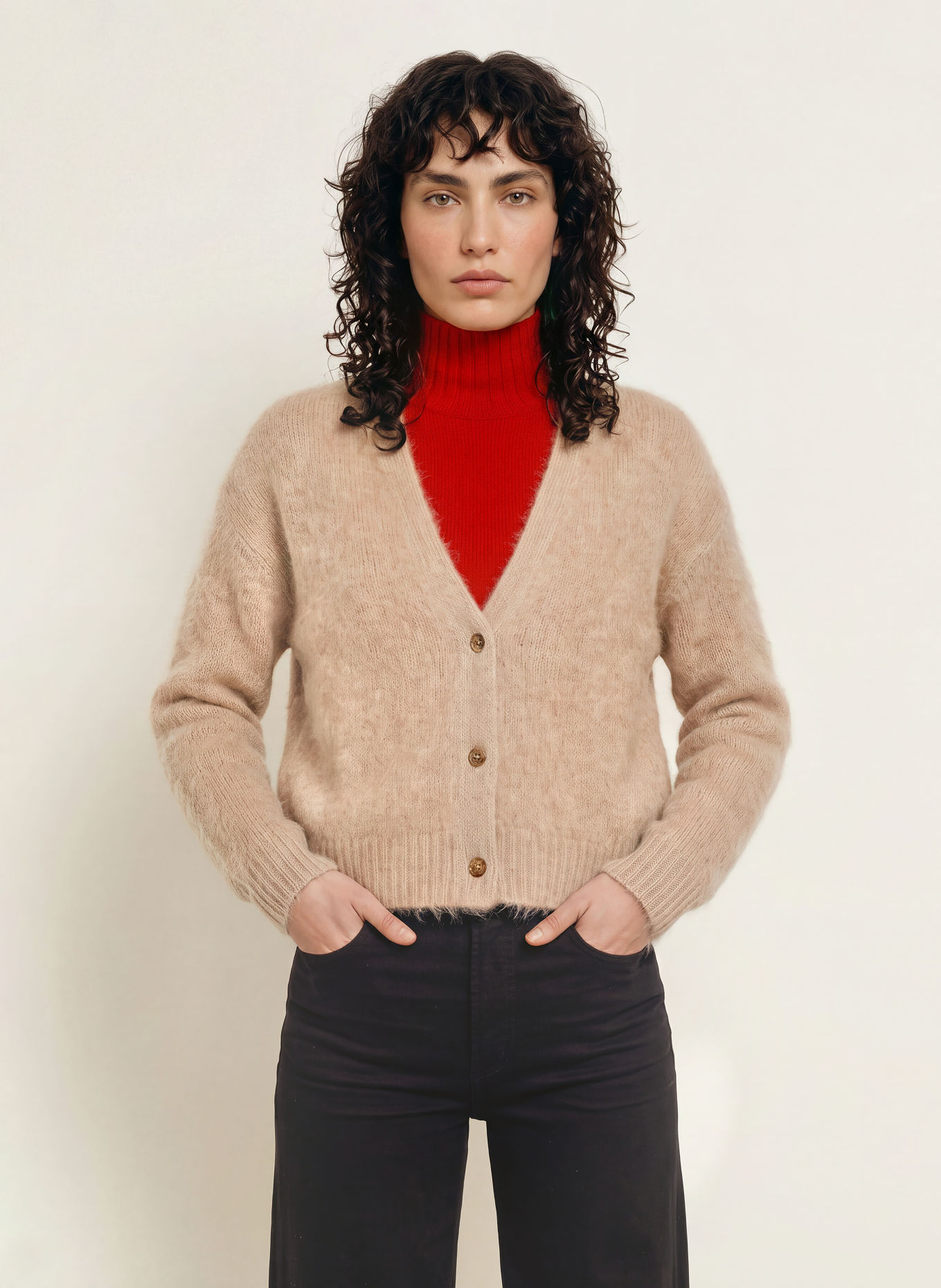 HEMISPHERE Gilet en cachemire: BEIGE