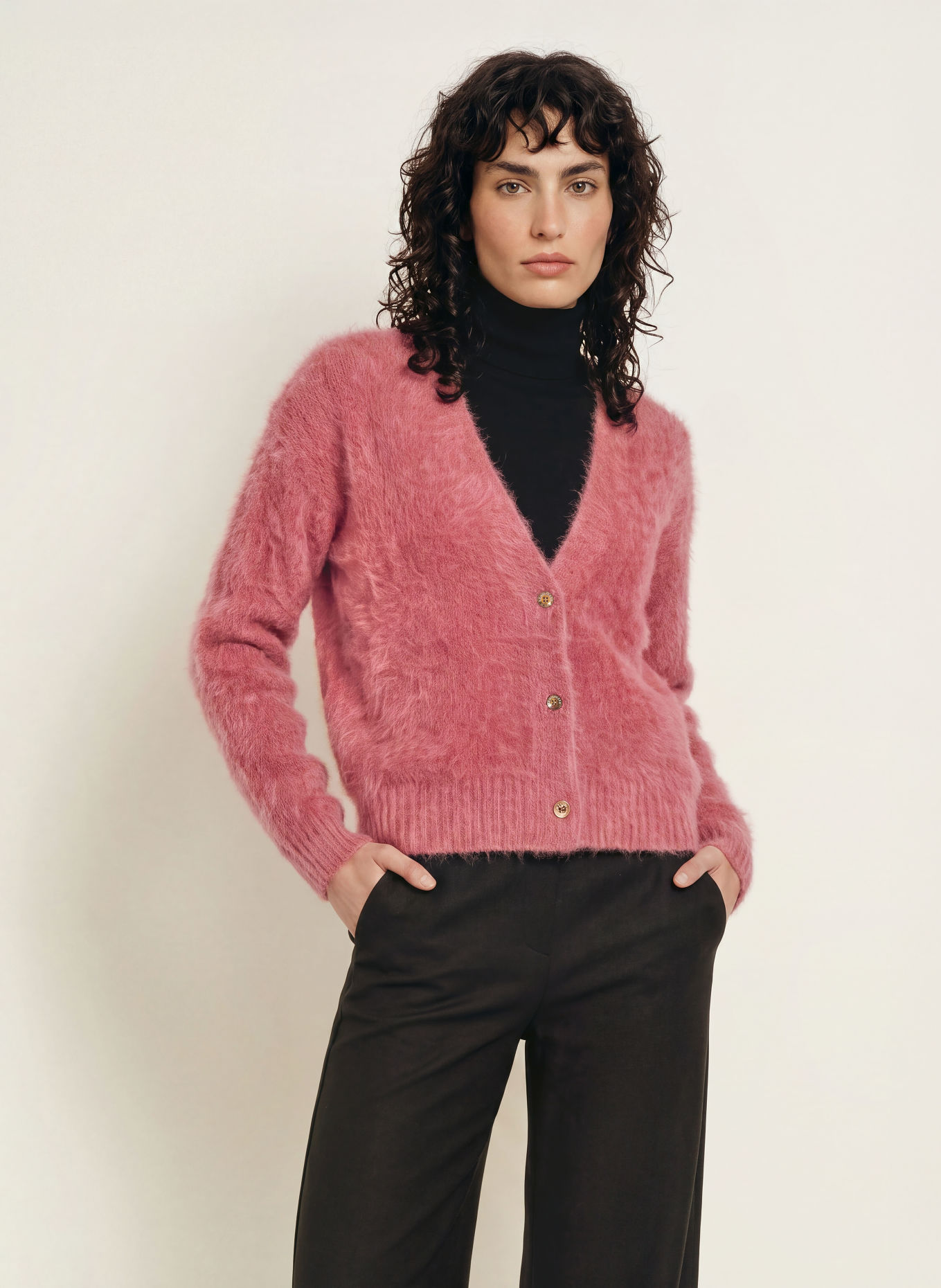 HEMISPHERE Cashmere Cardigan: RED