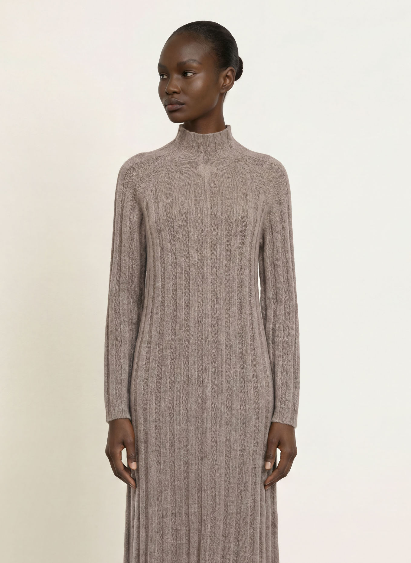 HEMISPHERE Cashmere knit dress: TAUPE