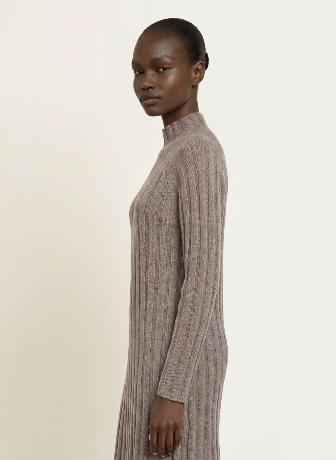 HEMISPHERE Cashmere knit dress: TAUPE