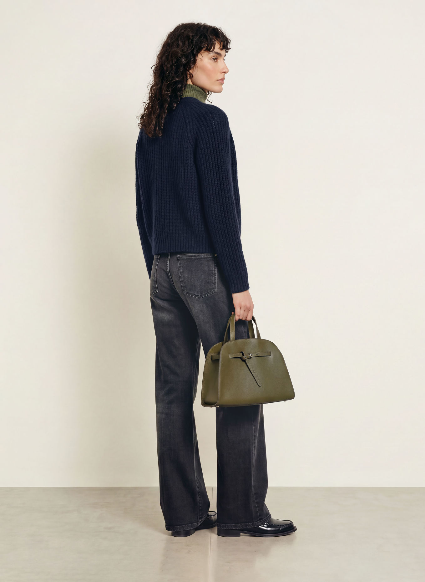 HEMISPHERE Cashmere Cardigan: DARK BLUE