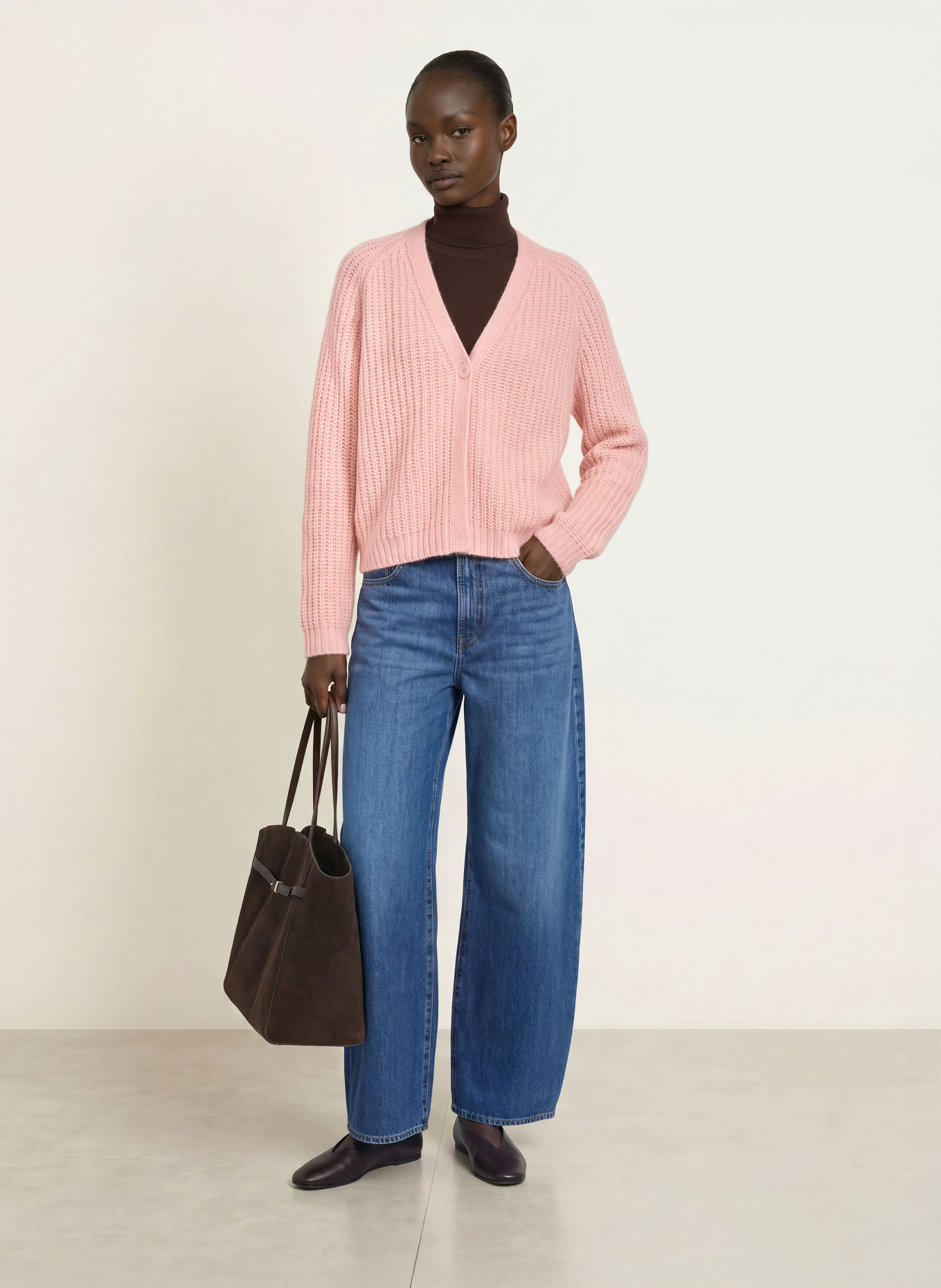 HEMISPHERE Cashmere Cardigan: LIGHT PINK