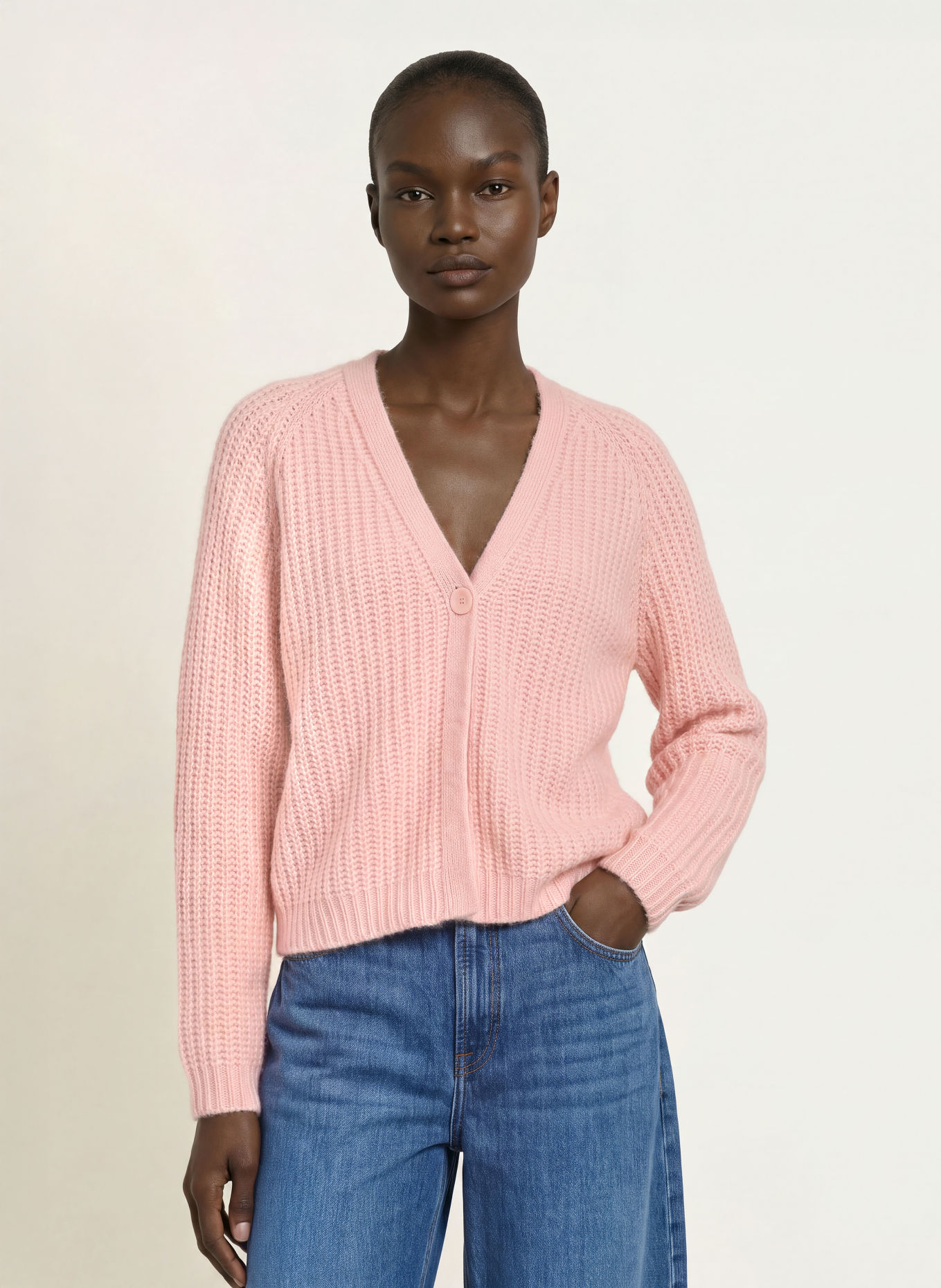 HEMISPHERE Cashmere Cardigan: LIGHT PINK