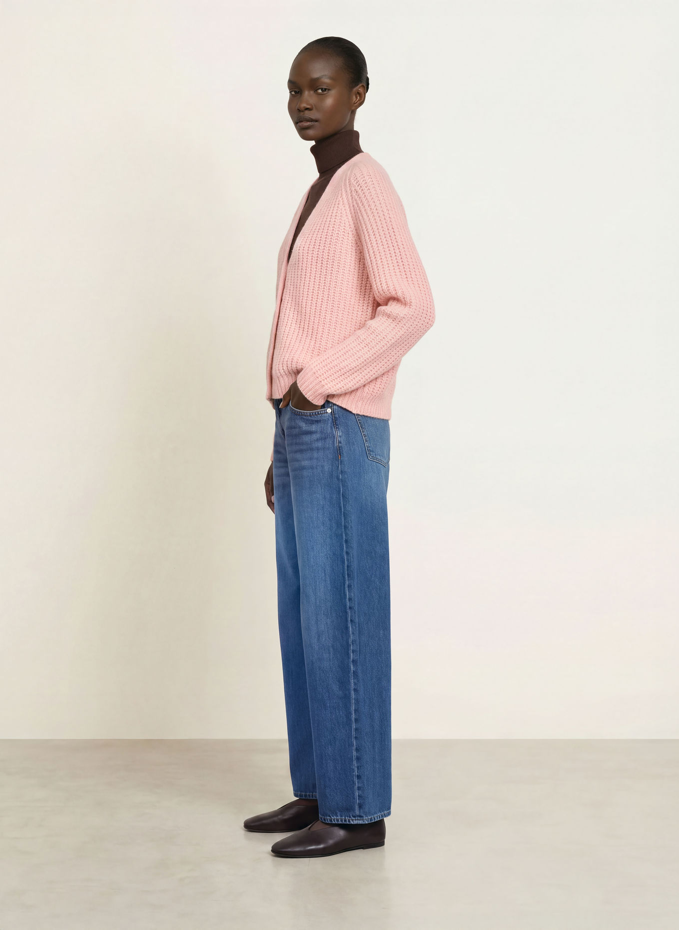 HEMISPHERE Cashmere Cardigan: LIGHT PINK