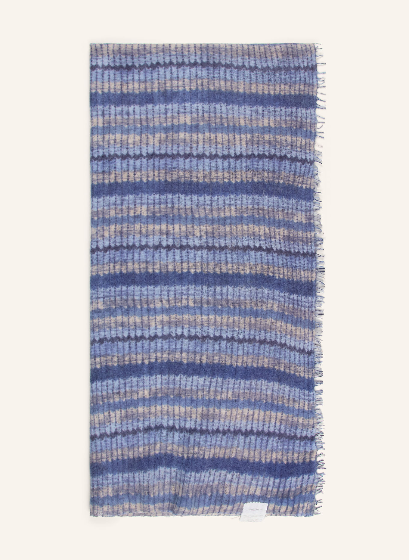 HEMISPHERE Cashmere-Schal: HELLBLAU / BEIGE / DUNKELBLAU