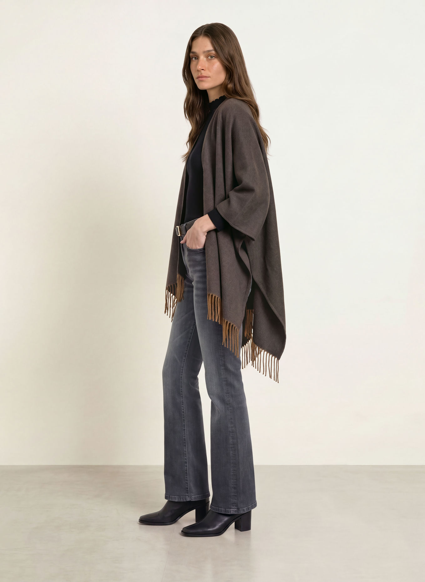 HEMISPHERE Kasjmier-Cape: MARRON FONCÉ / ZWART