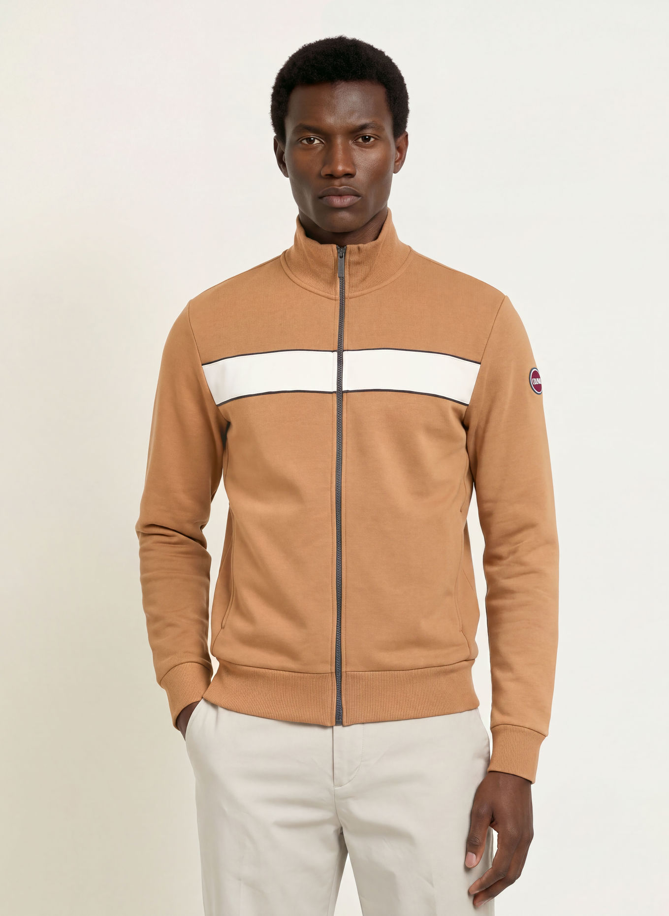 COLMAR Jachetă din material de tip sweat UOMO: MARO / CREM / NEGRU
