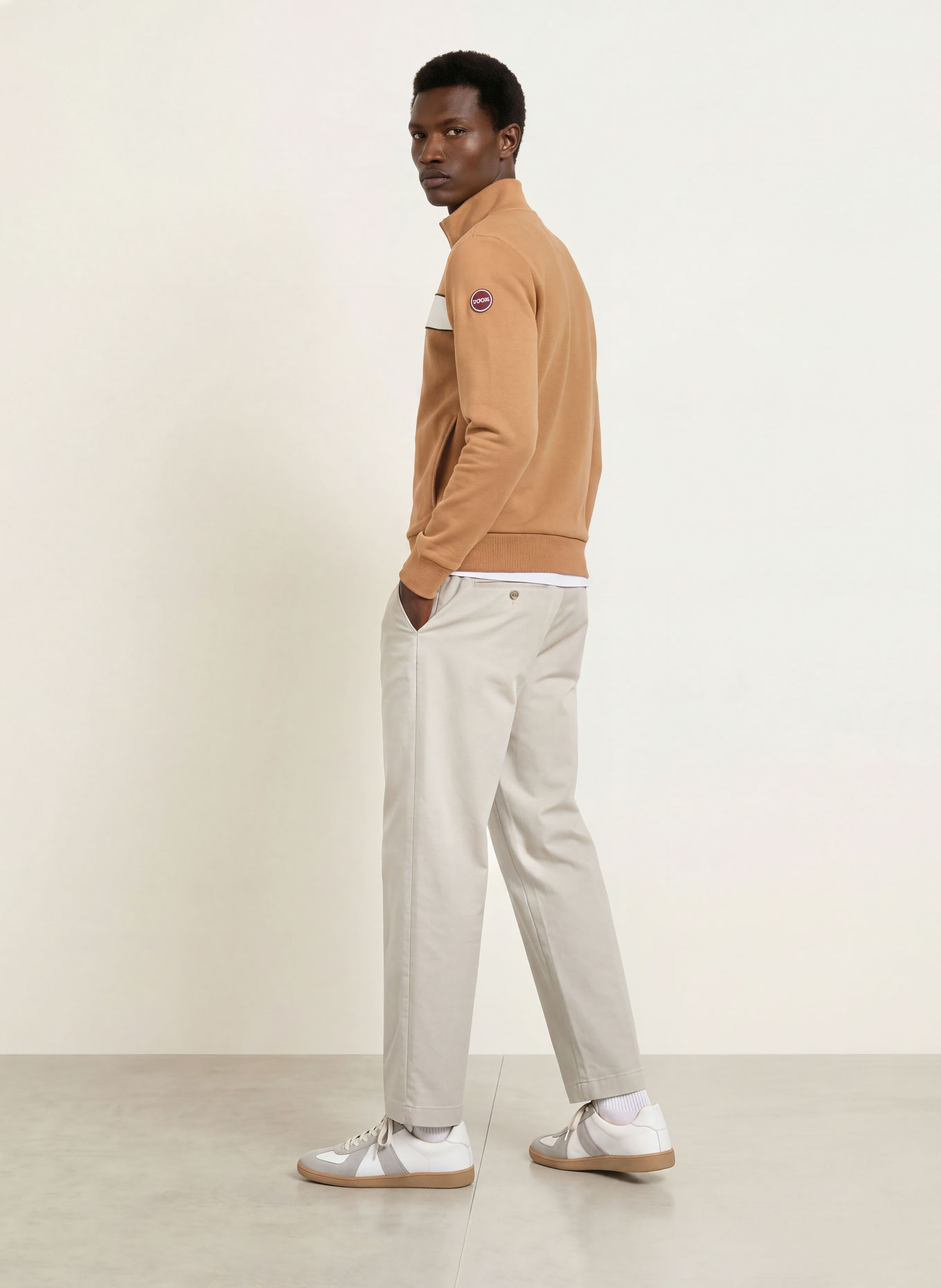 COLMAR Jachetă din material de tip sweat UOMO: MARO / CREM / NEGRU