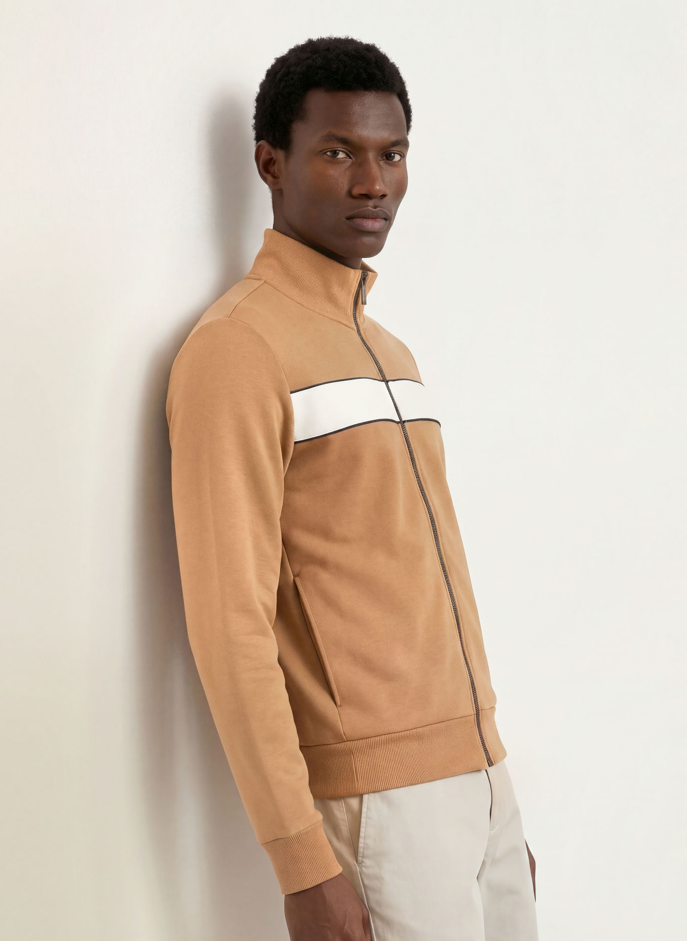 COLMAR Jachetă din material de tip sweat UOMO: MARO / CREM / NEGRU