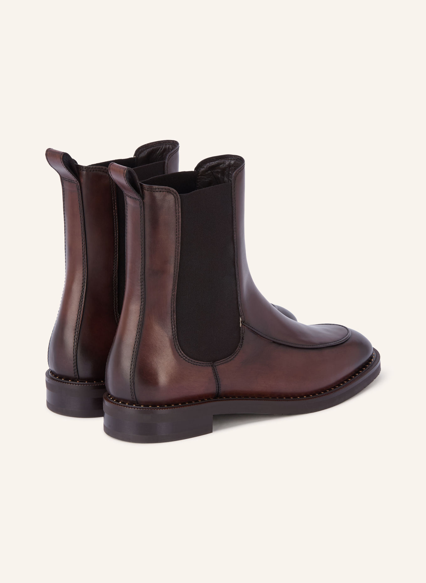 Pertini Chelsea boots met studs: MARRON FONCÉ / GOUD