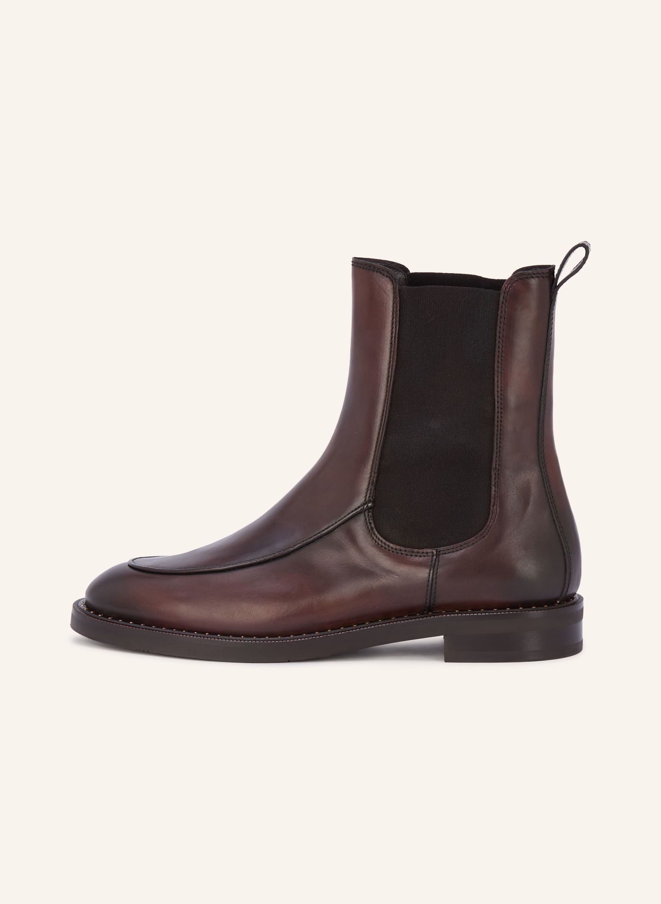 Pertini Chelsea boots met studs: MARRON FONCÉ / GOUD