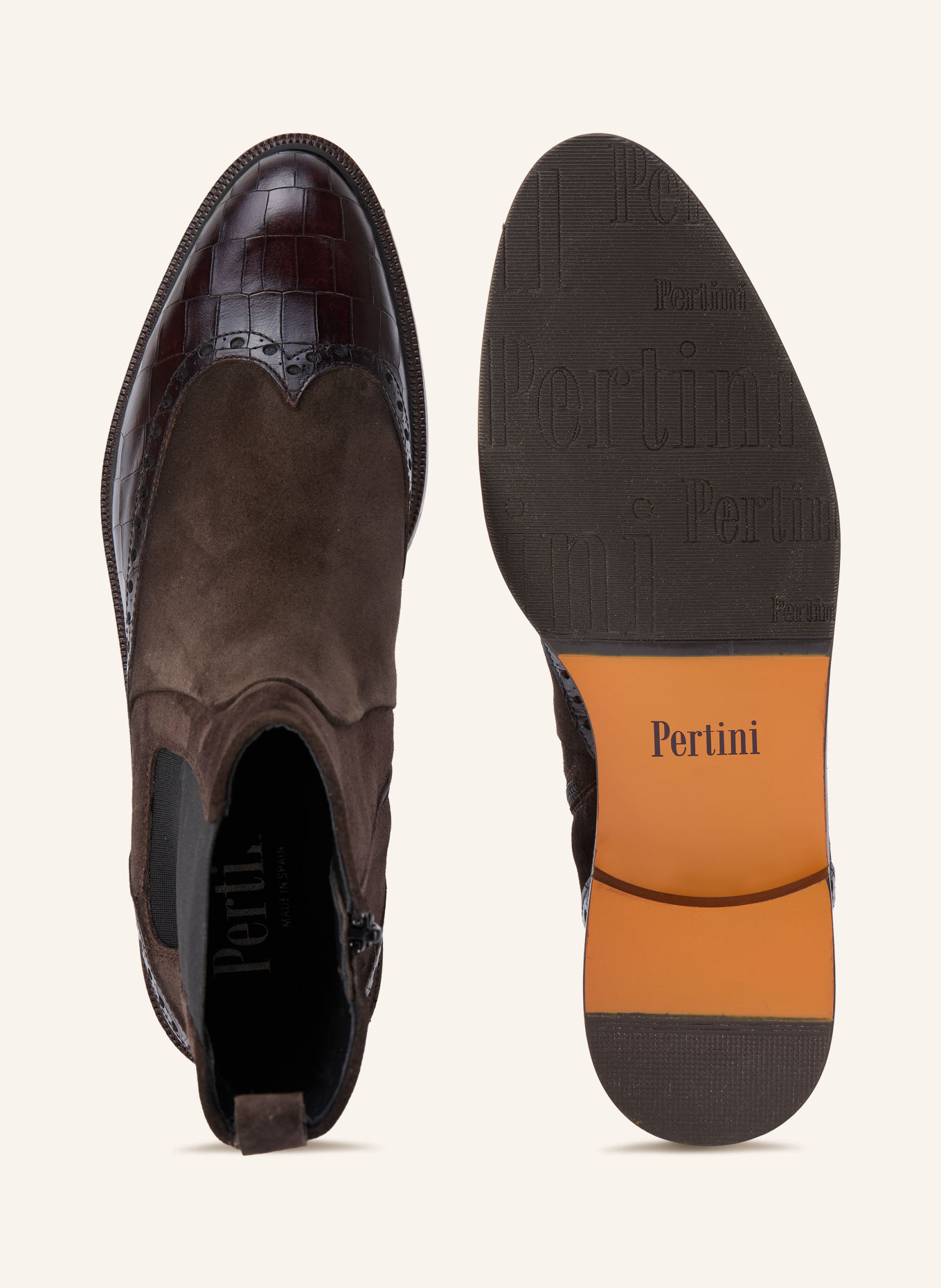 Pertini Chelsea boots: MARRON FONCÉ