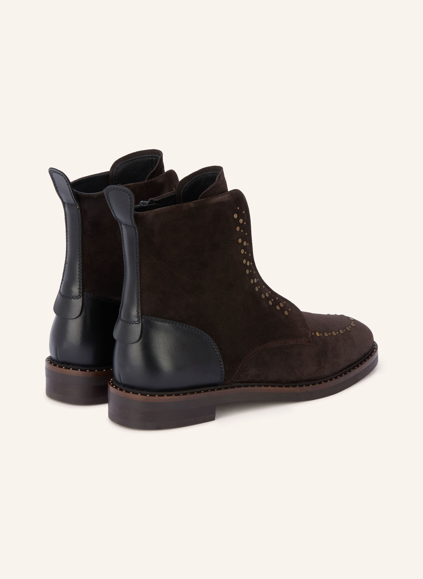 Pertini Lace-up boots with studs: DARK BROWN
