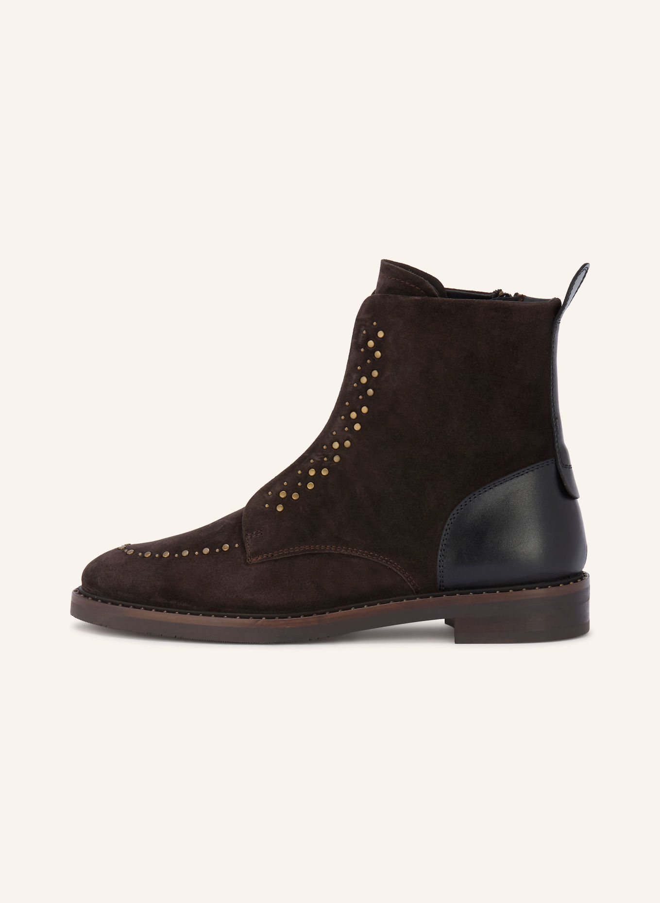 Pertini Lace-up boots with studs: DARK BROWN