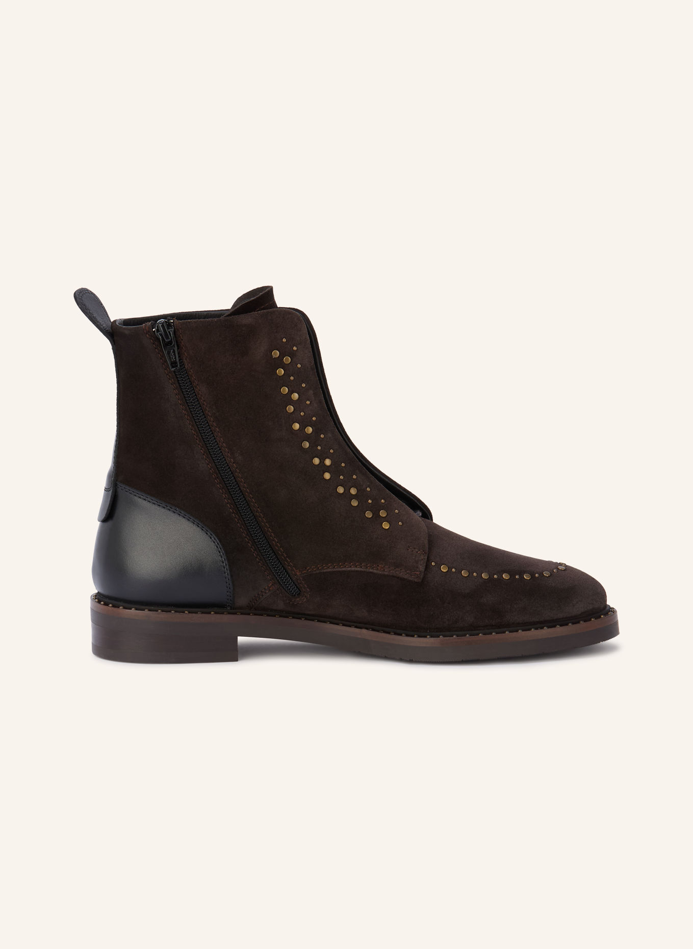 Pertini Lace-up boots with studs: DARK BROWN