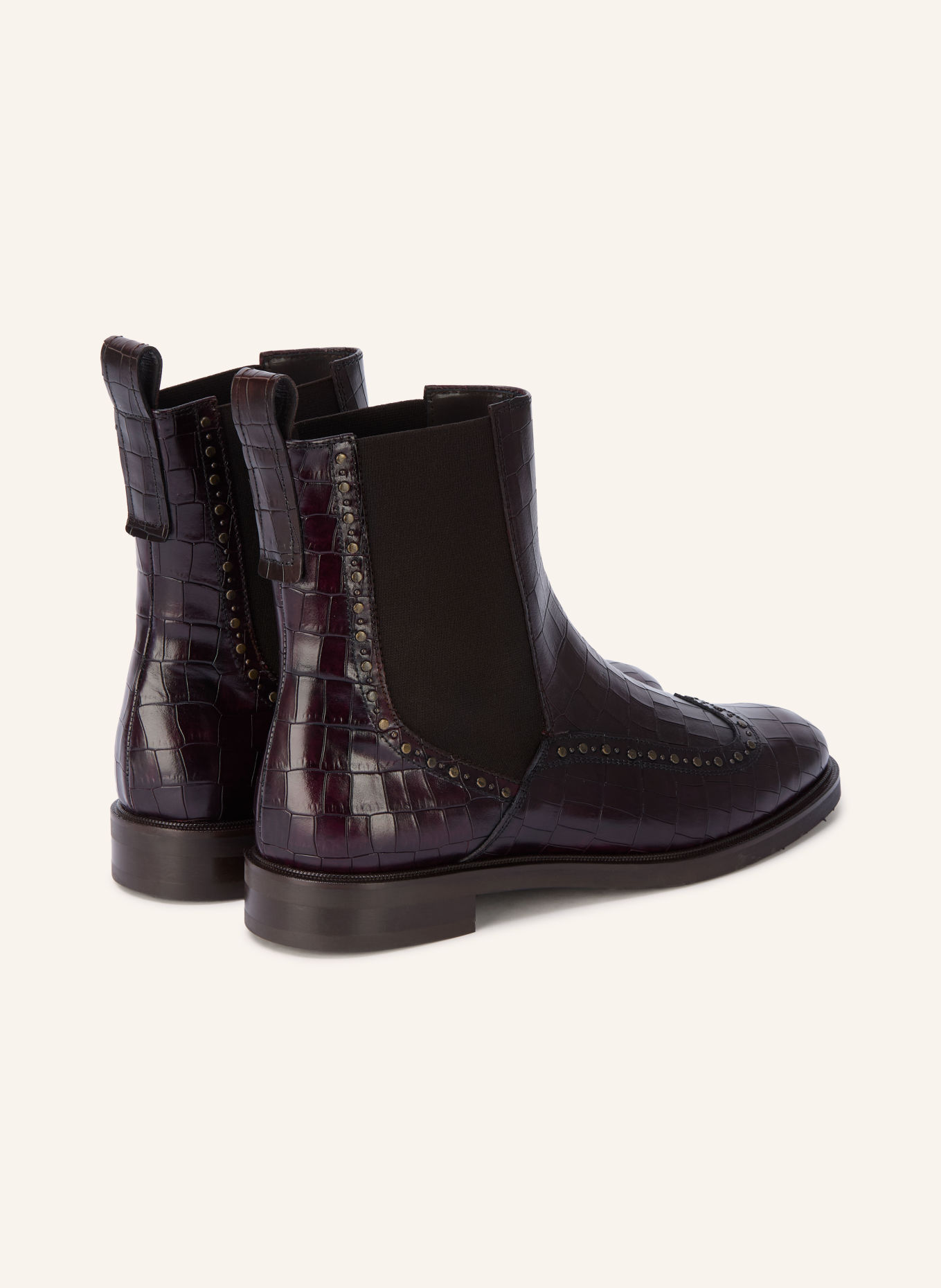 Pertini Chelsea boots met studs: DONKERROOD