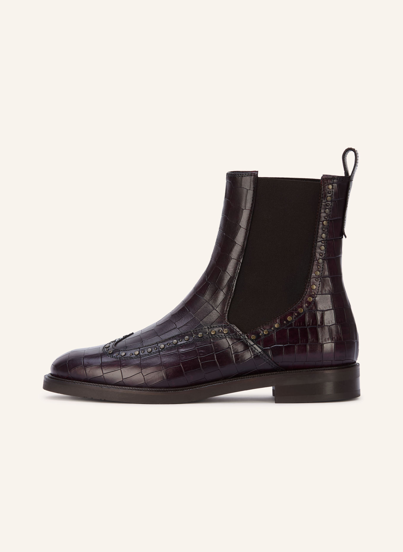 Pertini Chelsea boots met studs: DONKERROOD